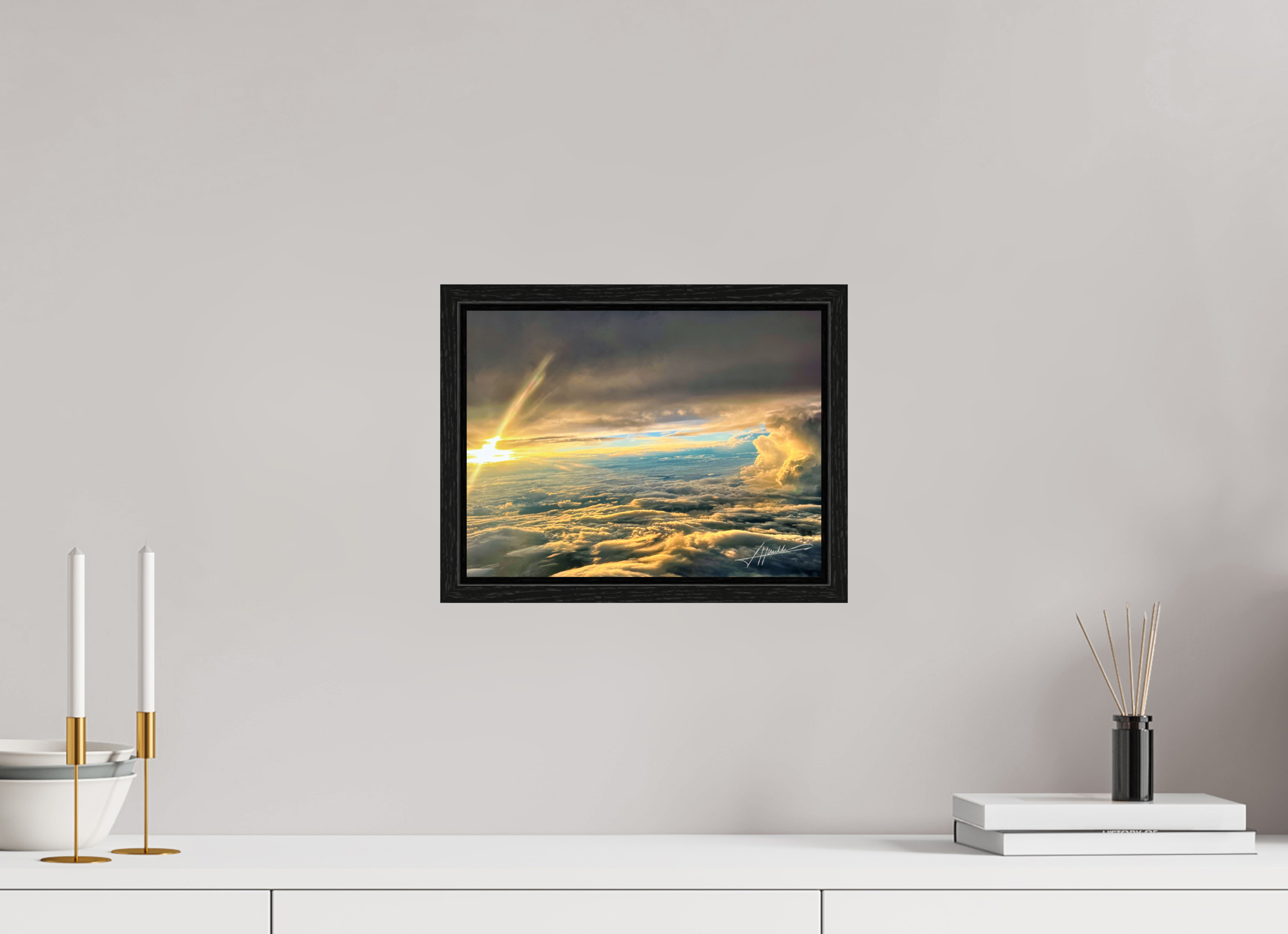 12 x 9″, Floater Frame Above the clouds