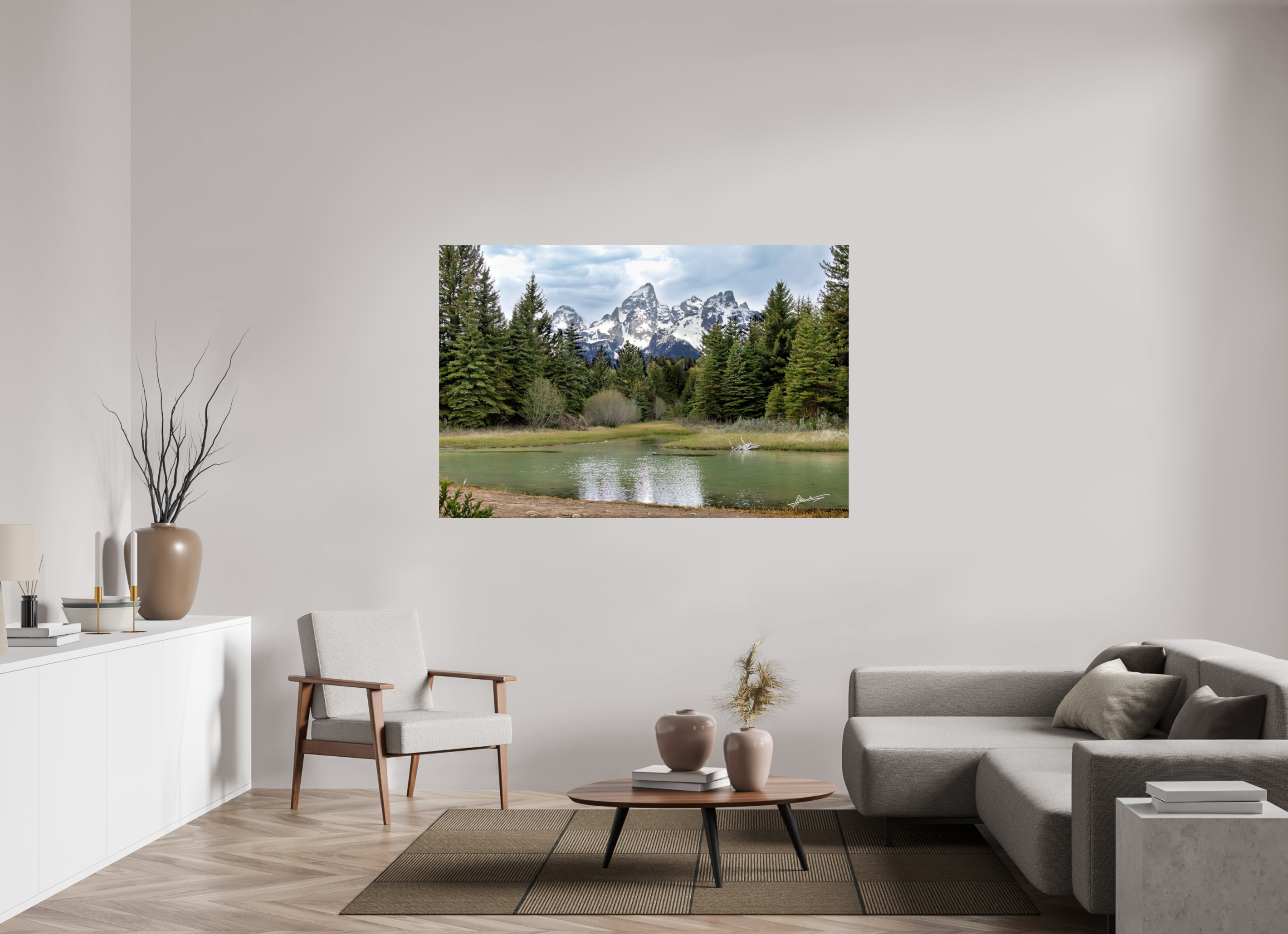 66 x 44″, Metallic Photo Print On Fuji Crystal Pearl Mountain Reflection