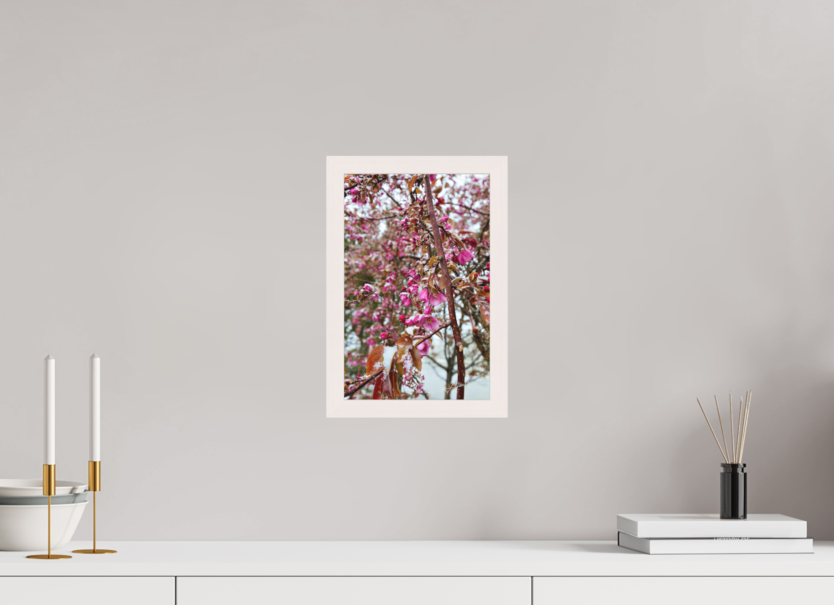 8 x 12″, Shadow Box Frame Late Spring Snow