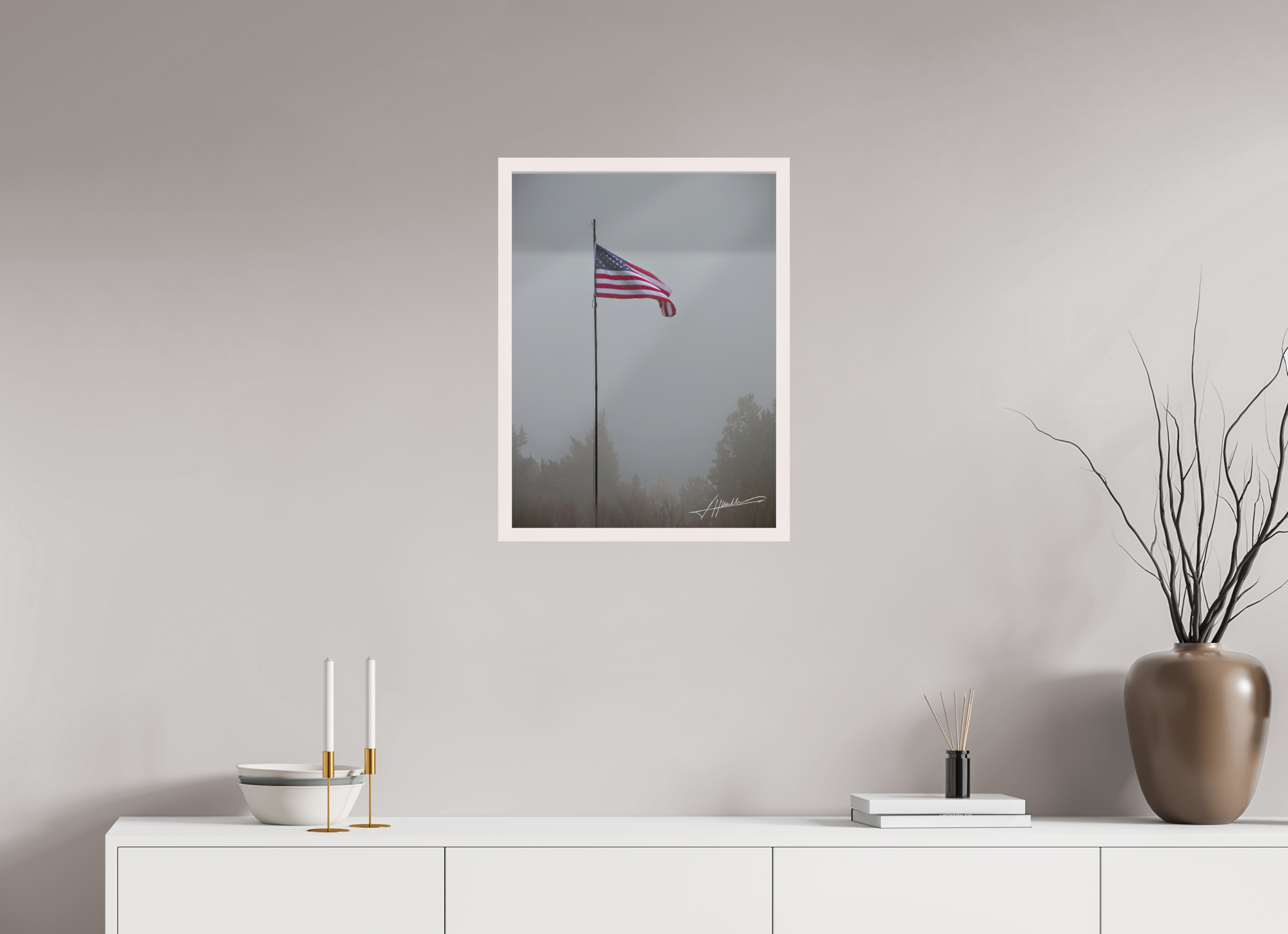 18 x 24″, Shadow Box Frame Flag in the Breeze