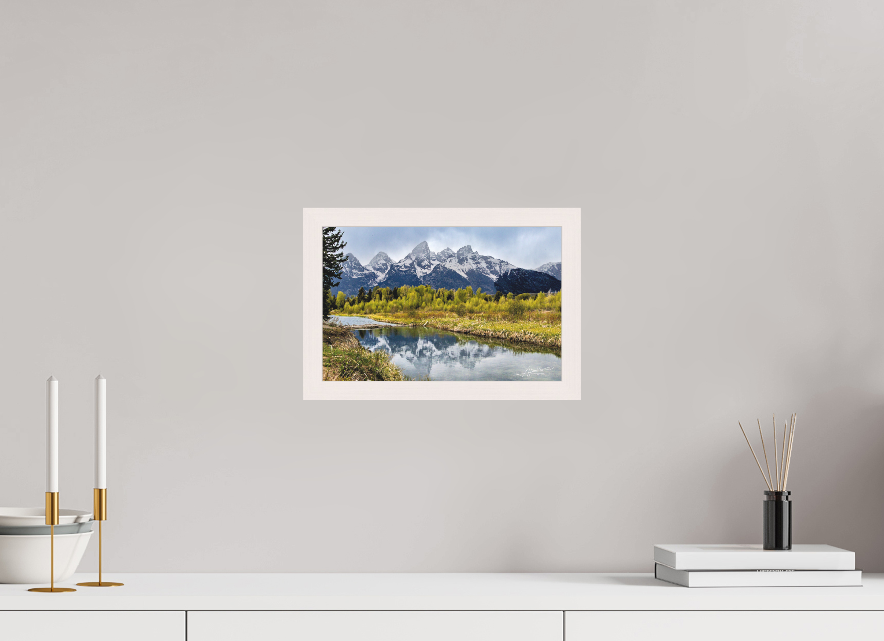 12 x 8″, Shadow Box Frame Reflecting Peaks
