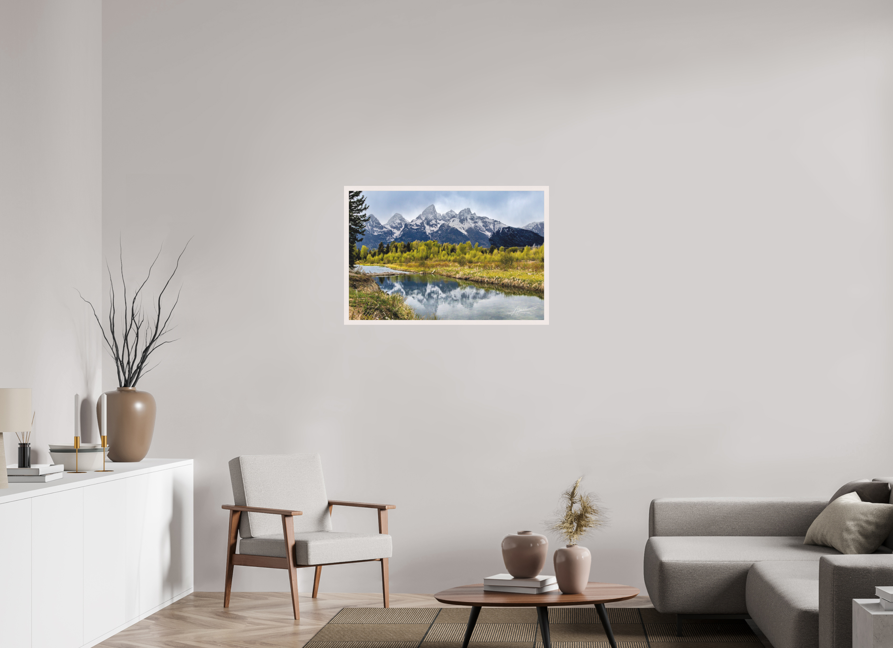 36 x 24″, Shadow Box Frame Reflecting Peaks