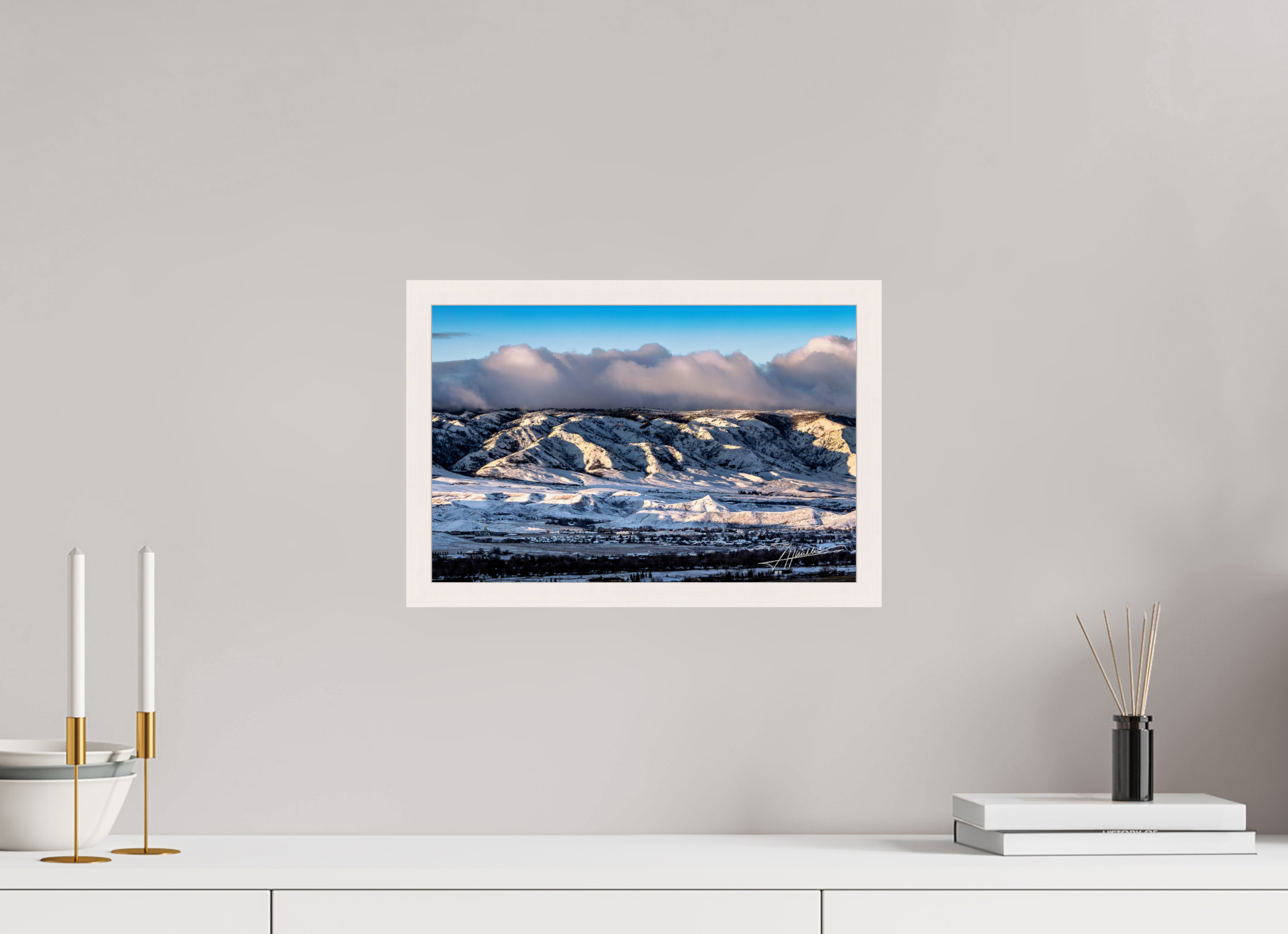15 x 10″, Gallery Frame Sunset After a Snow Storm
