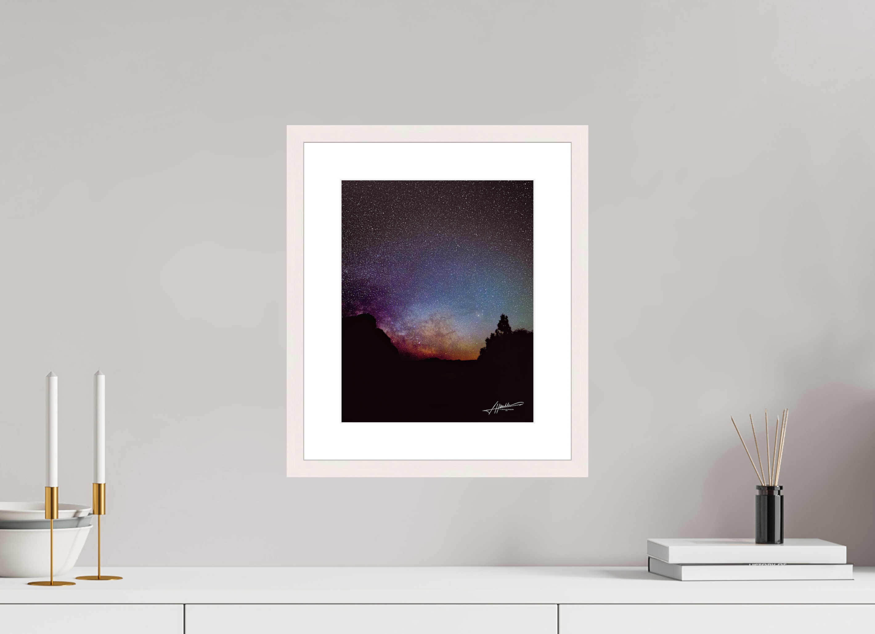 10 x 12.5″, Solid Wood Frame with Passe-partout Eye of the Milky Way
