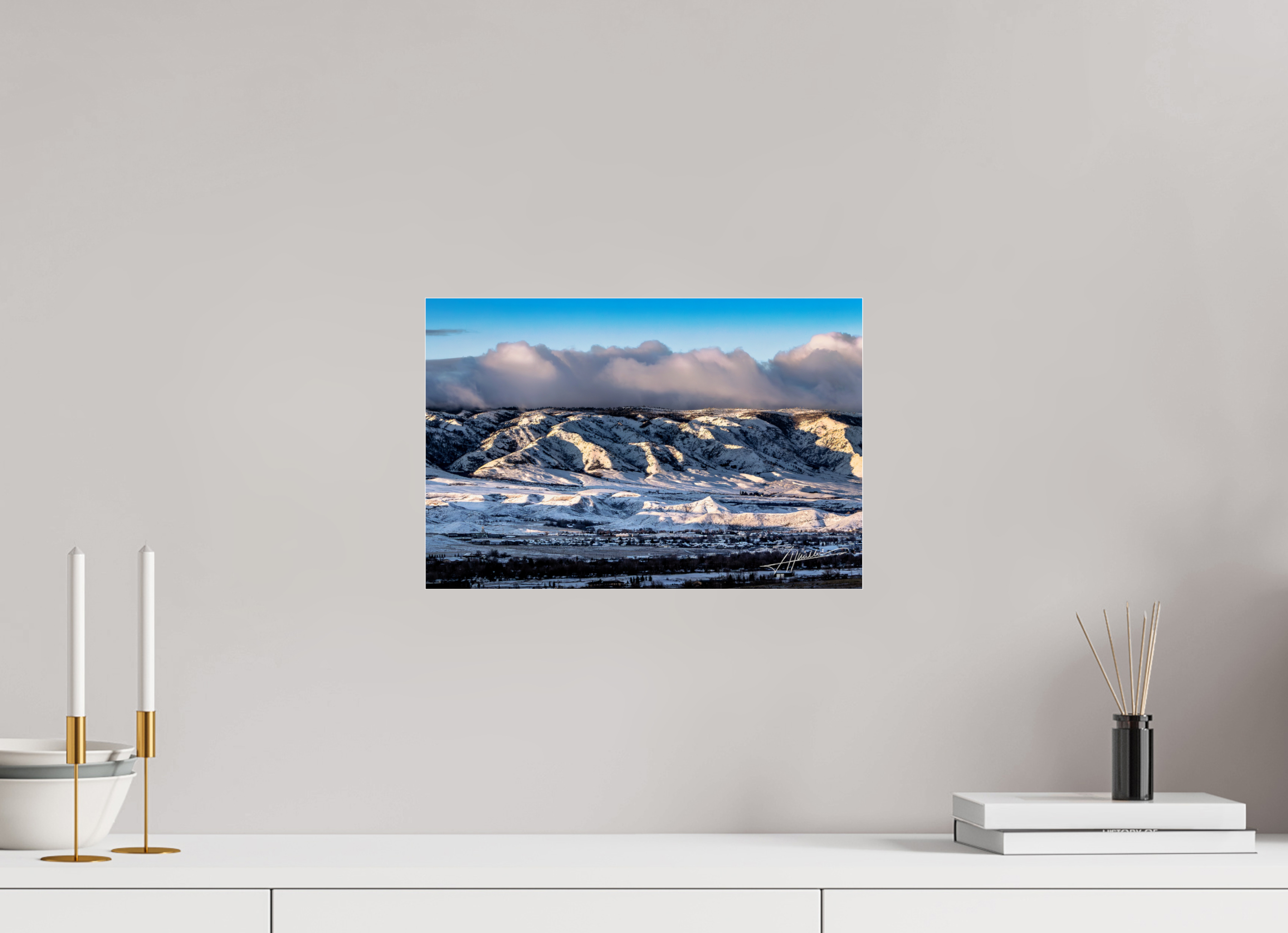 15 x 10″, Photo Print Under Acrylic Glass Sunset After a Snow Storm
