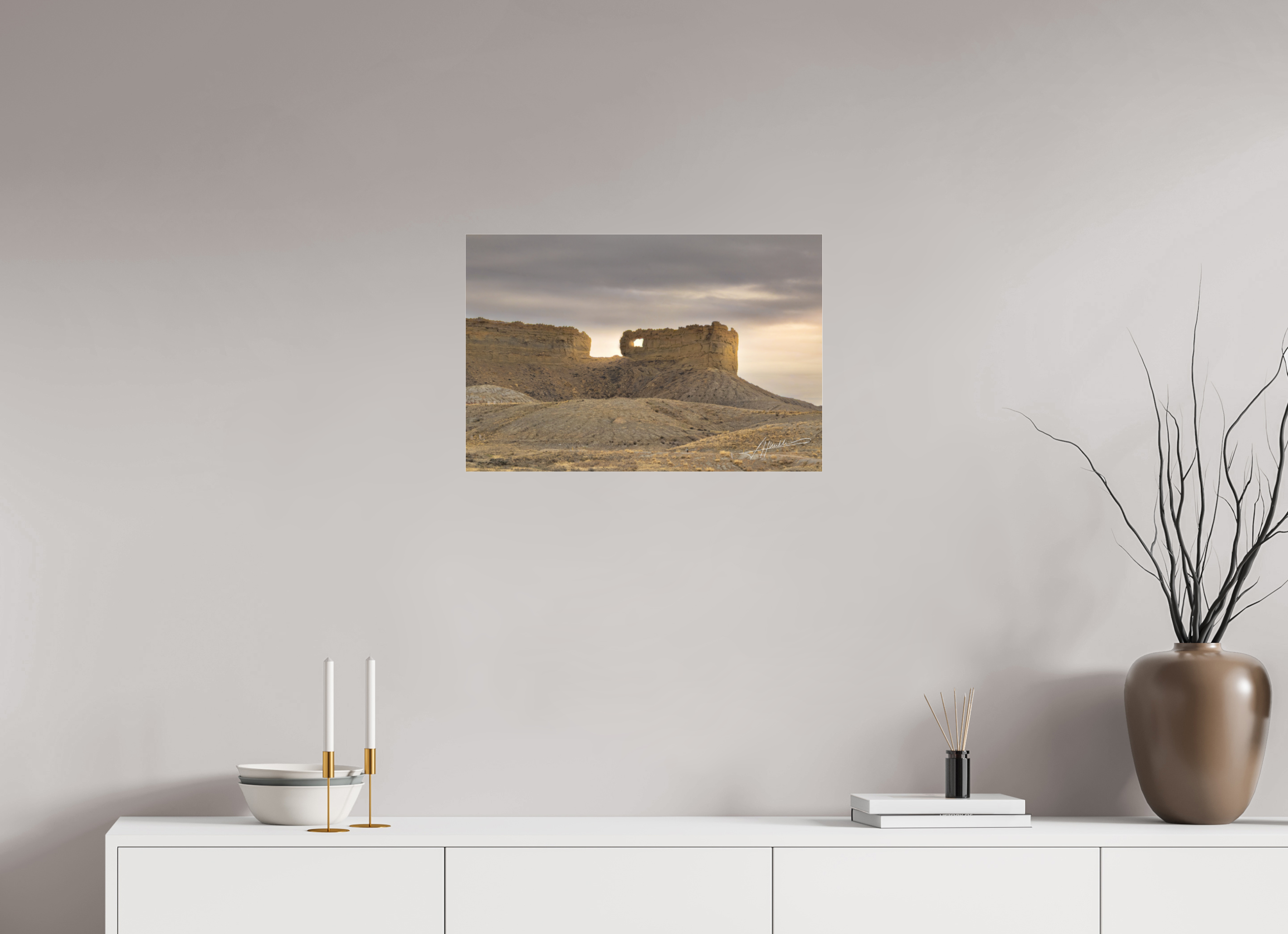24 x 16″, Photo Print Under Acrylic Glass Sun on the Buttes
