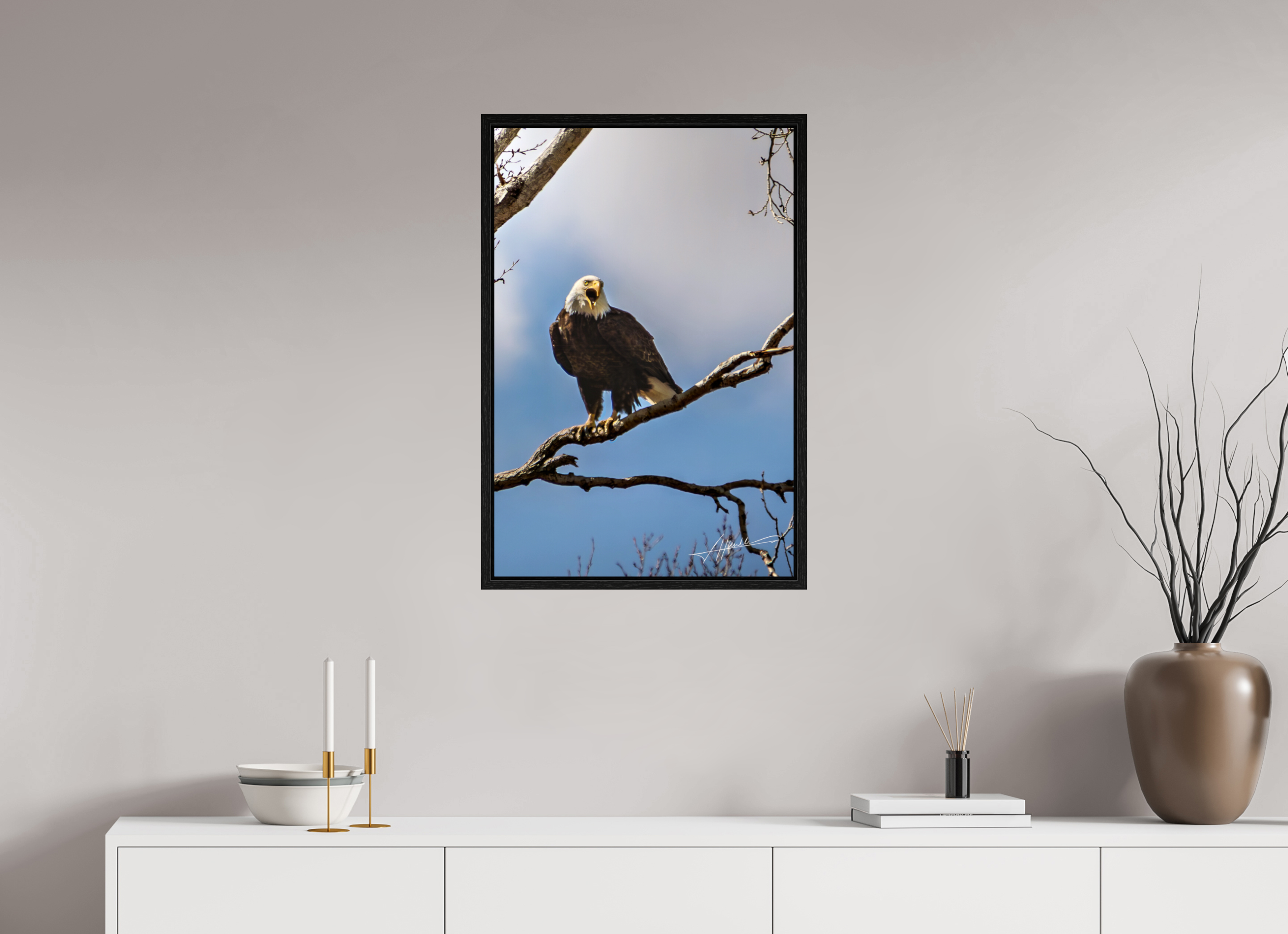 20 x 30″, Floater Frame The Eagle's Call