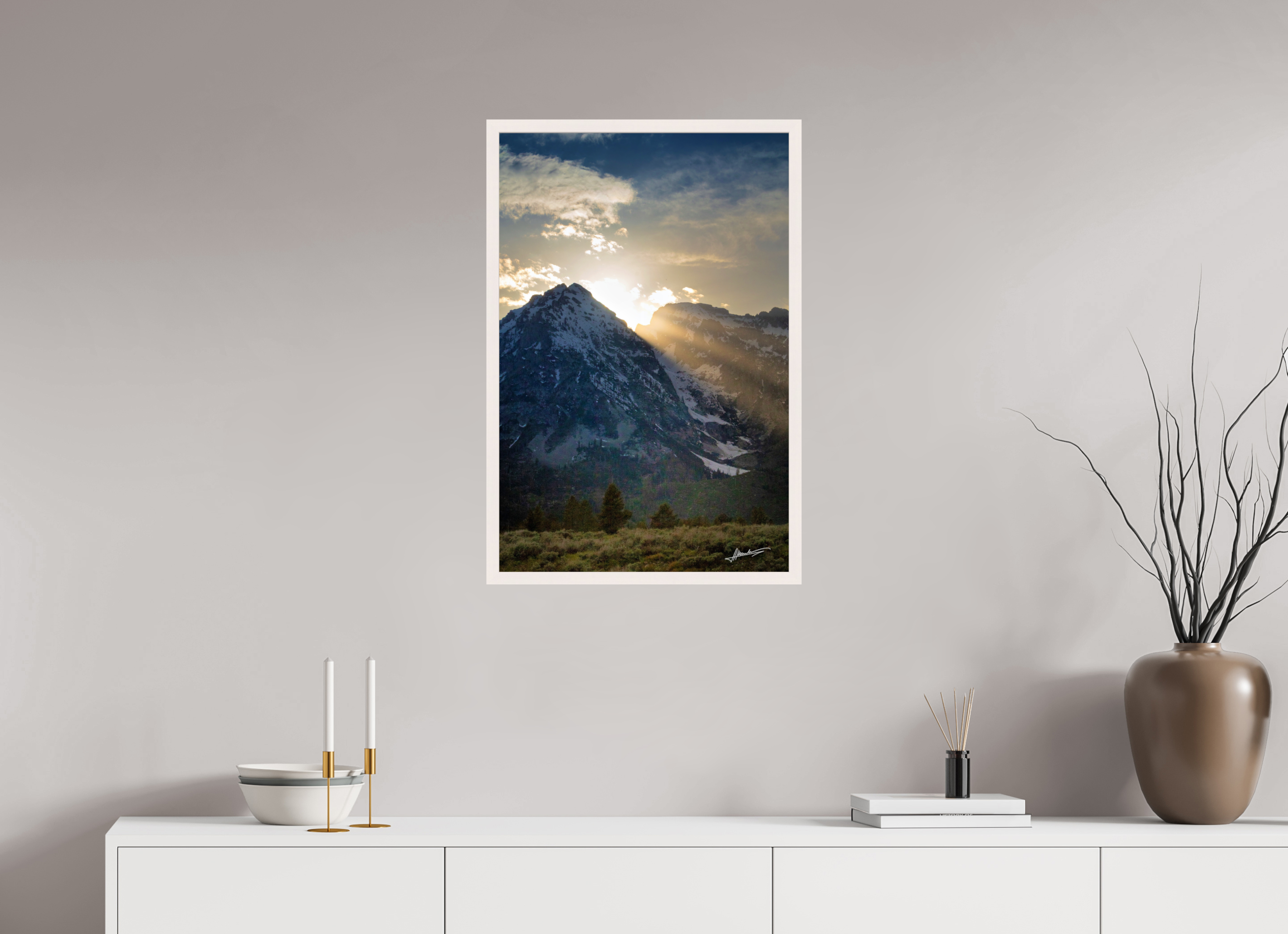 20 x 30″, Gallery Frame Light on the Valley