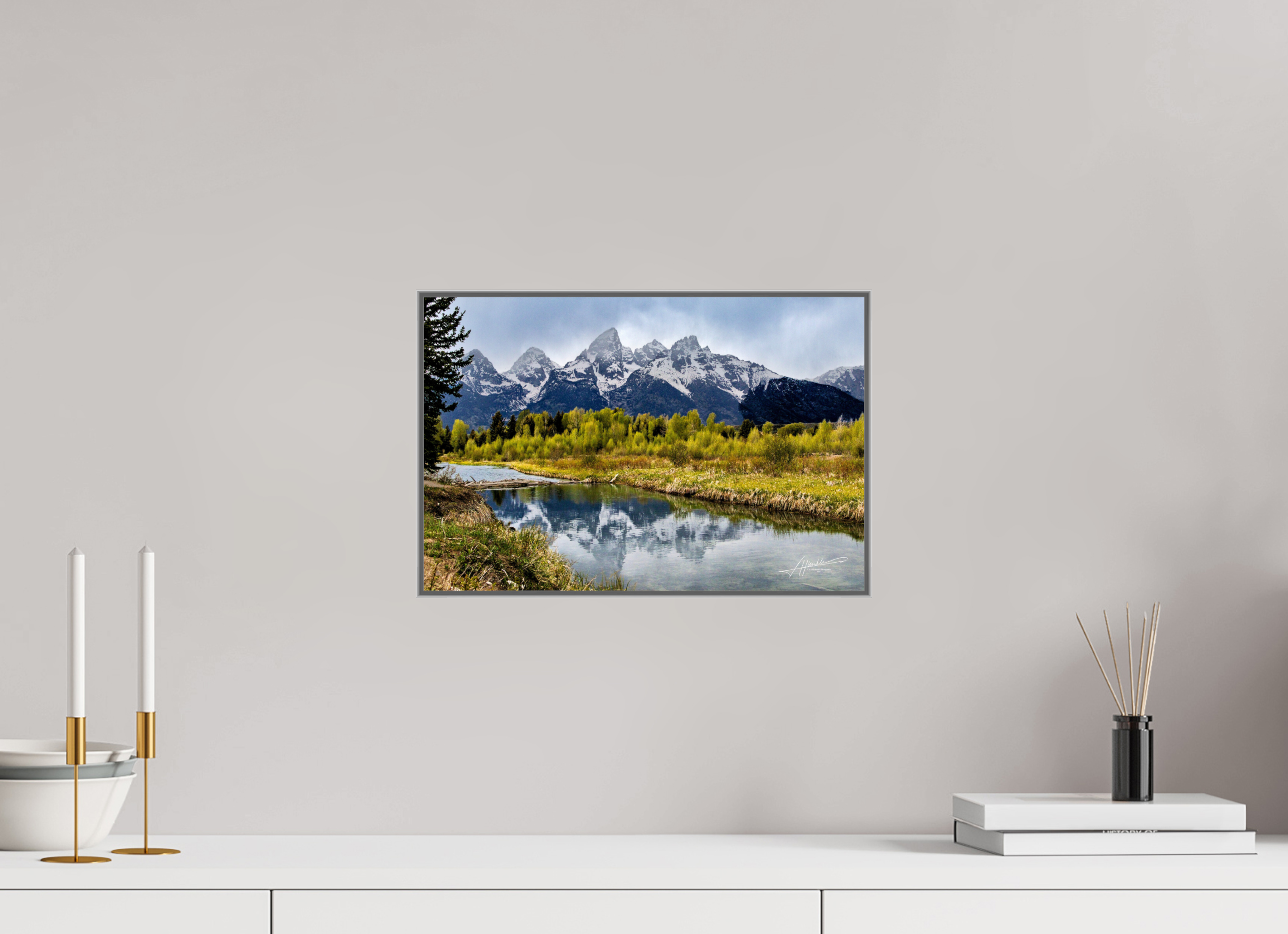 15 x 10″, Aluminum ArtBox Reflecting Peaks