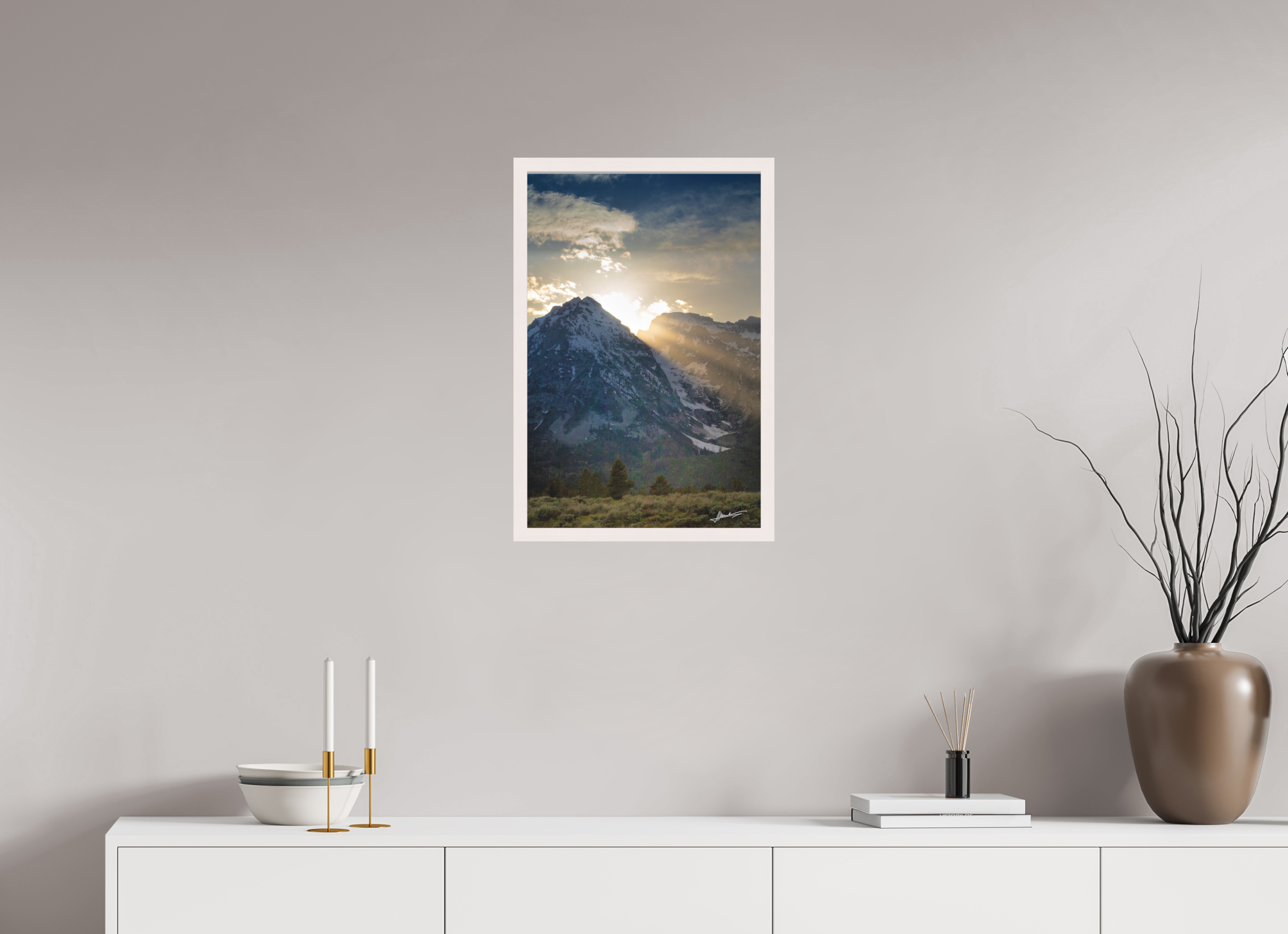 16 x 24″, Shadow Box Frame Light on the Valley
