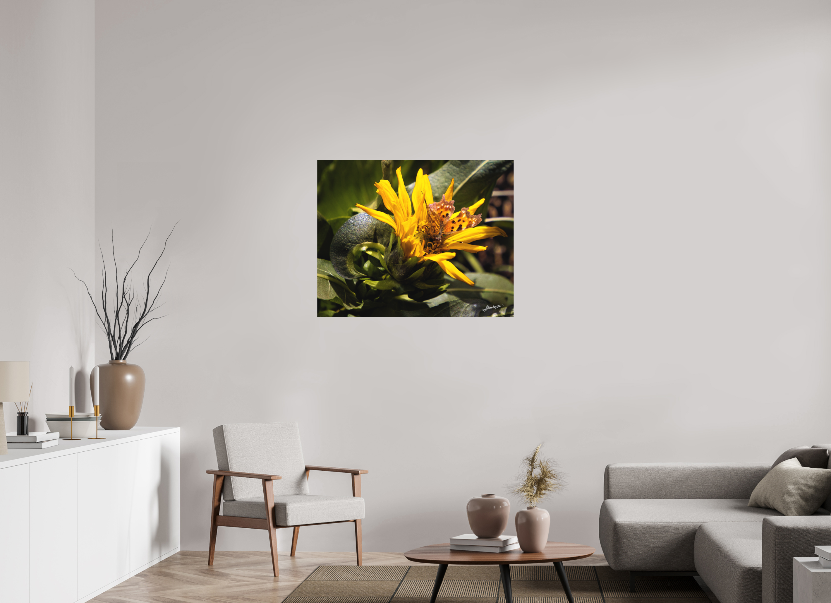 38.7 x 31″, Metal Dibond Busy Butterfly