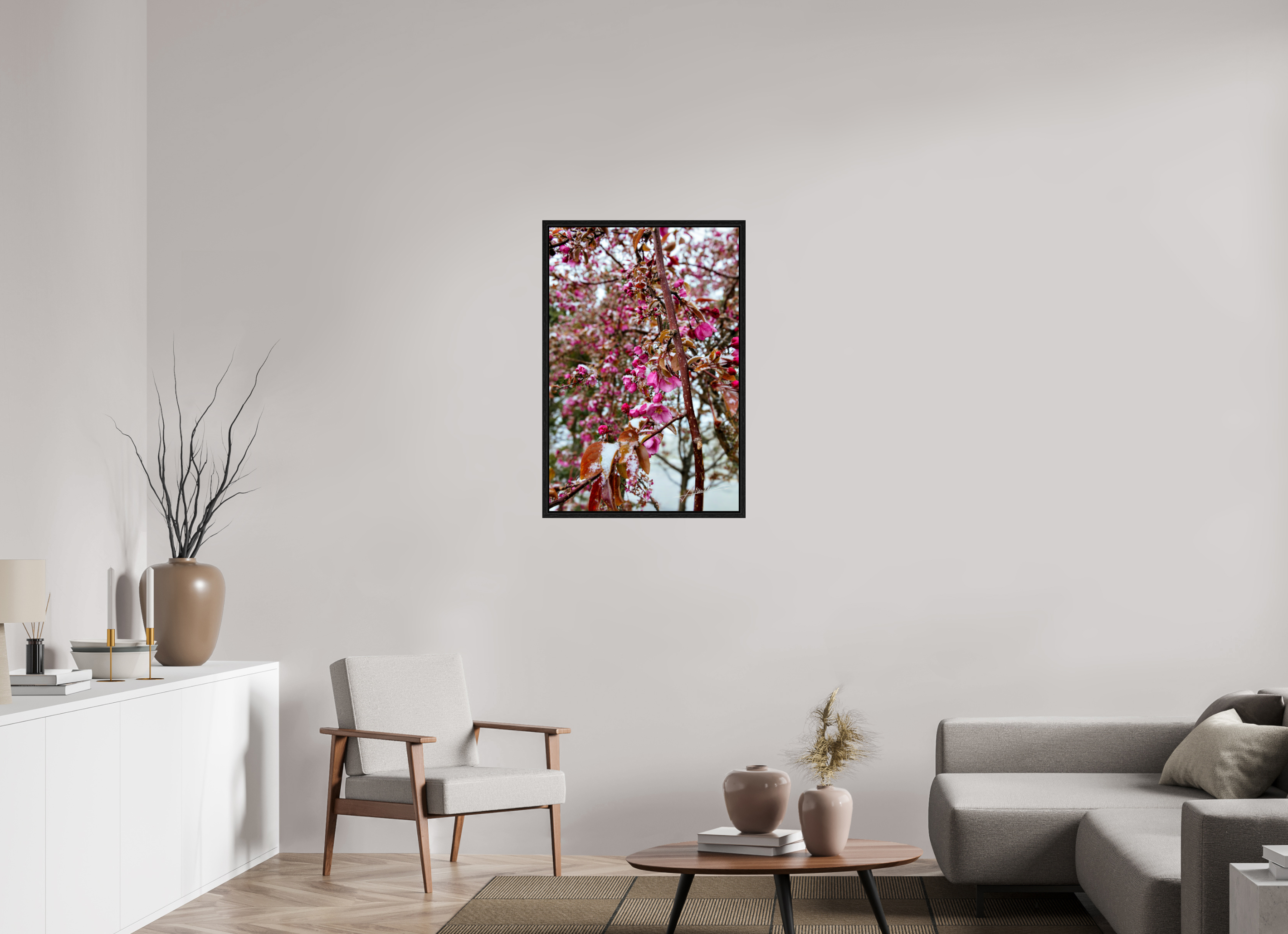 24 x 36″, Floater Frame Late Spring Snow