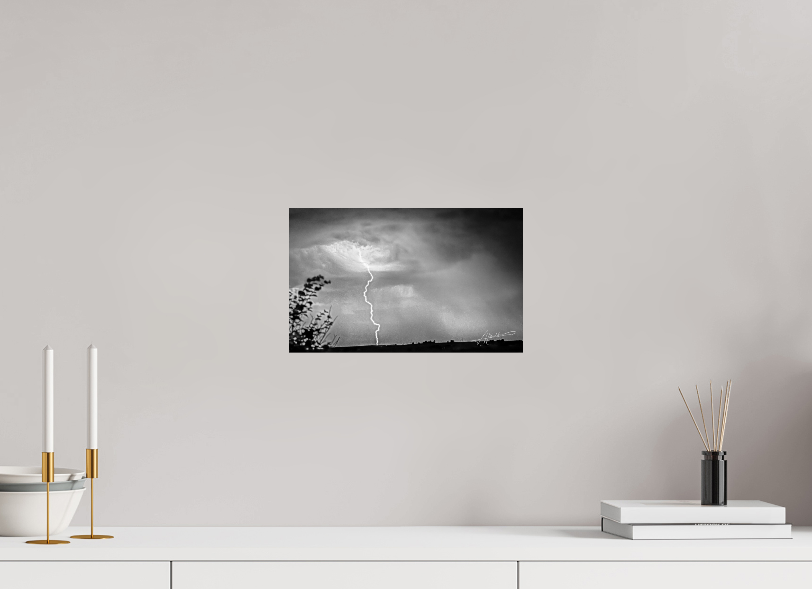 13 x 8″, Photo Print On Ilford Baryta Paper Lightning Strike