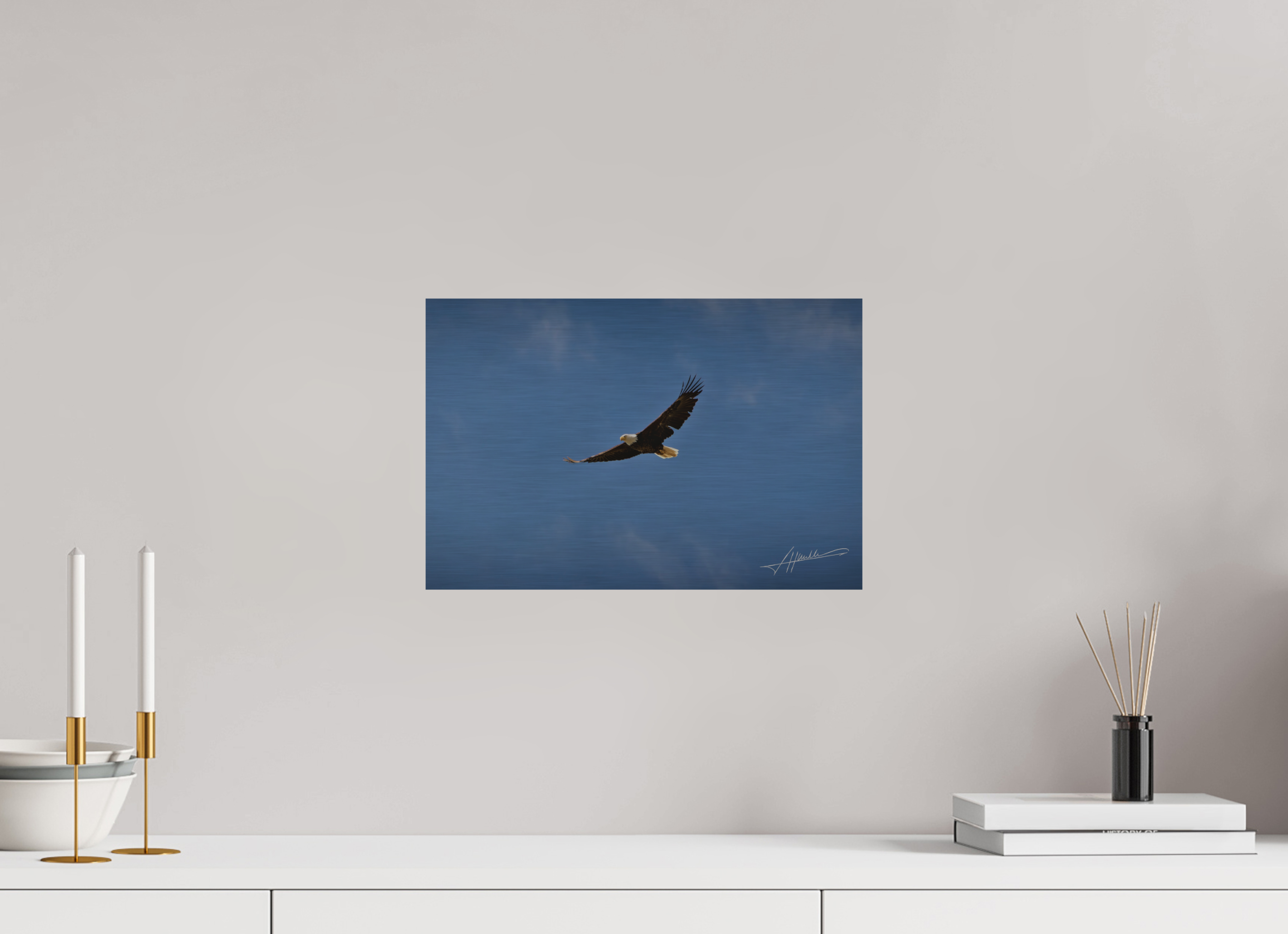 15 x 10″, Direct Brushed Aluminum Soaring Free