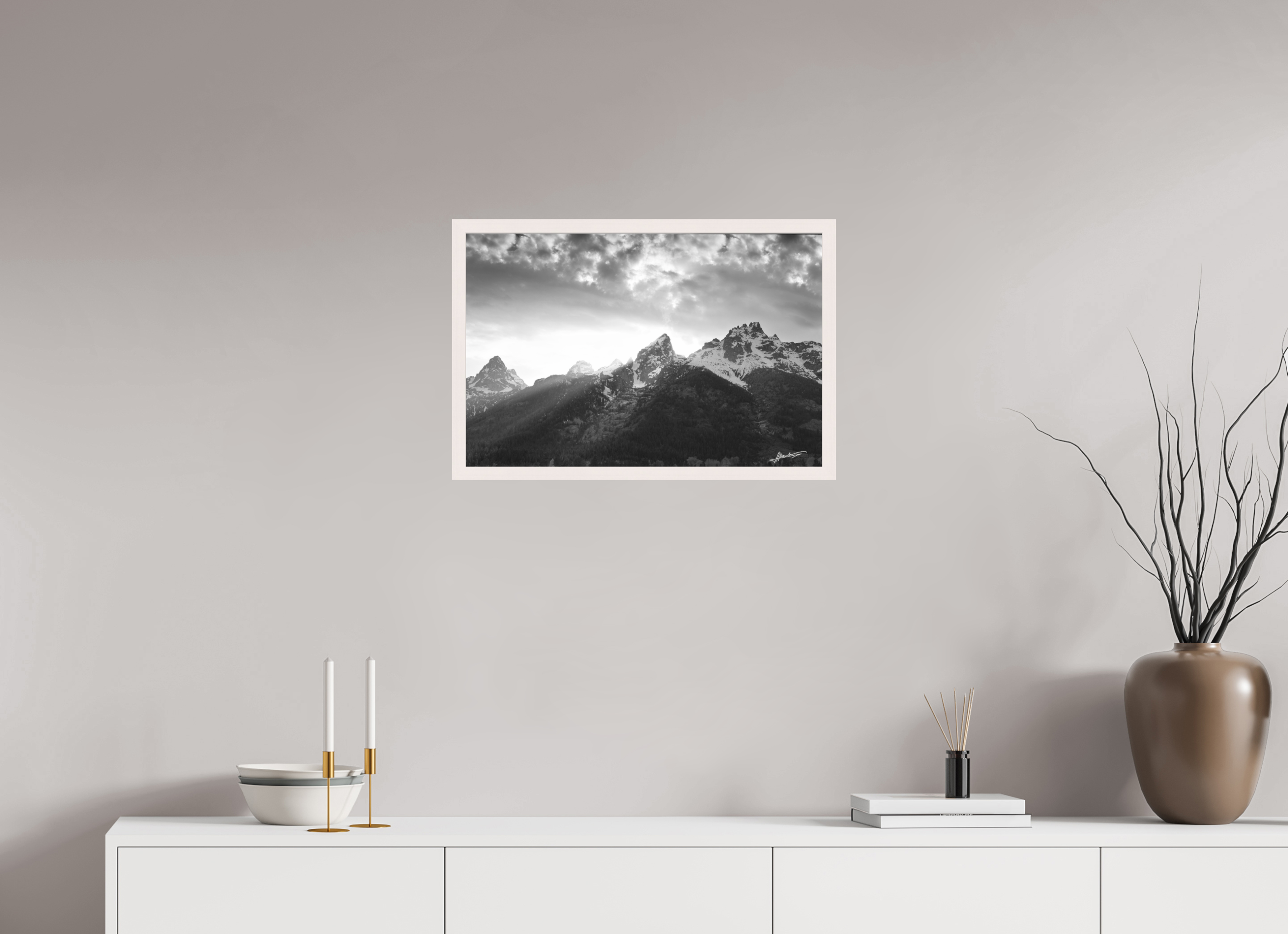 24 x 16″, Shadow Box Frame Nostalgic Tetons