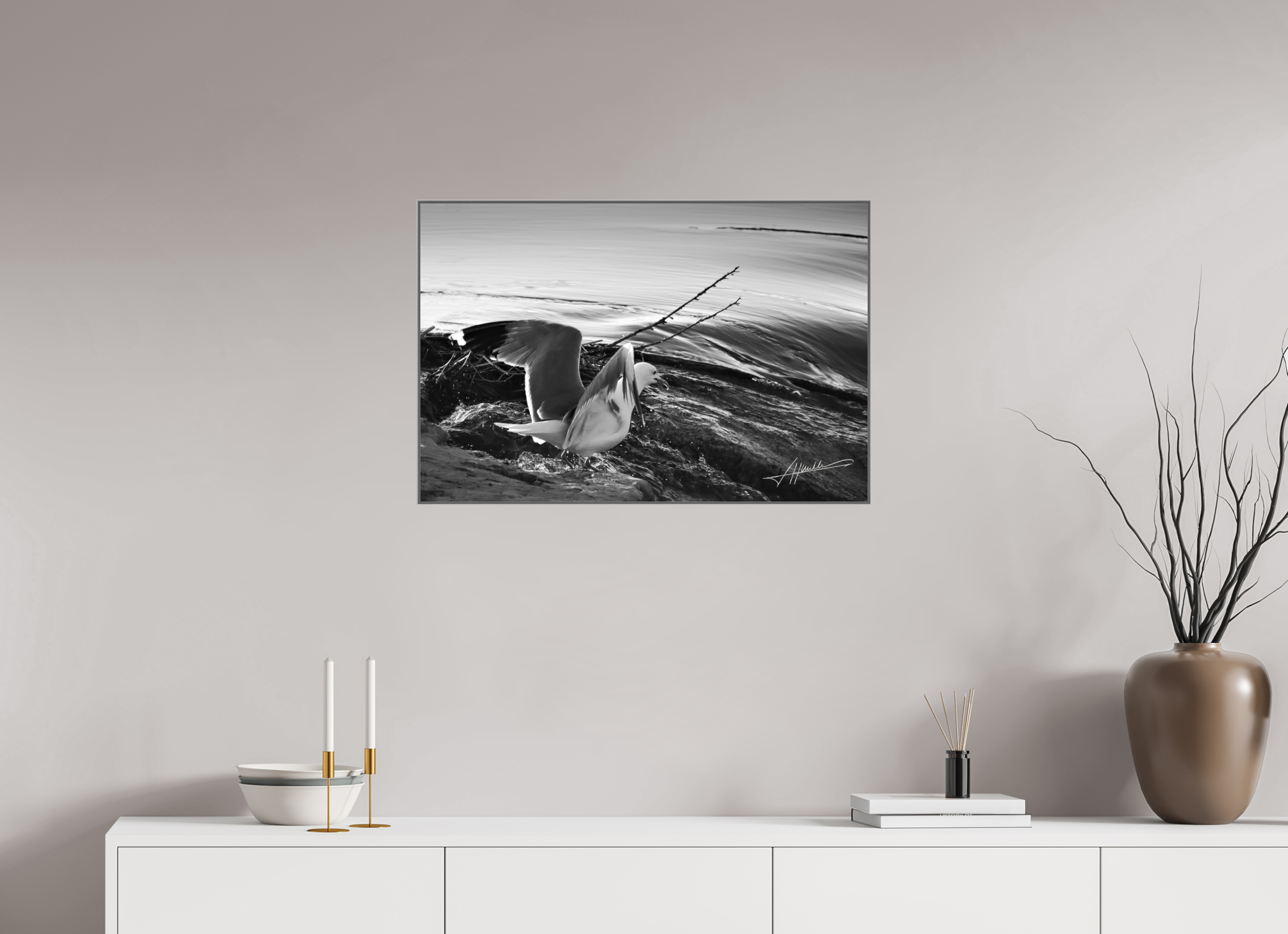 30 x 20″, Aluminum ArtBox Seagull Takes Flight