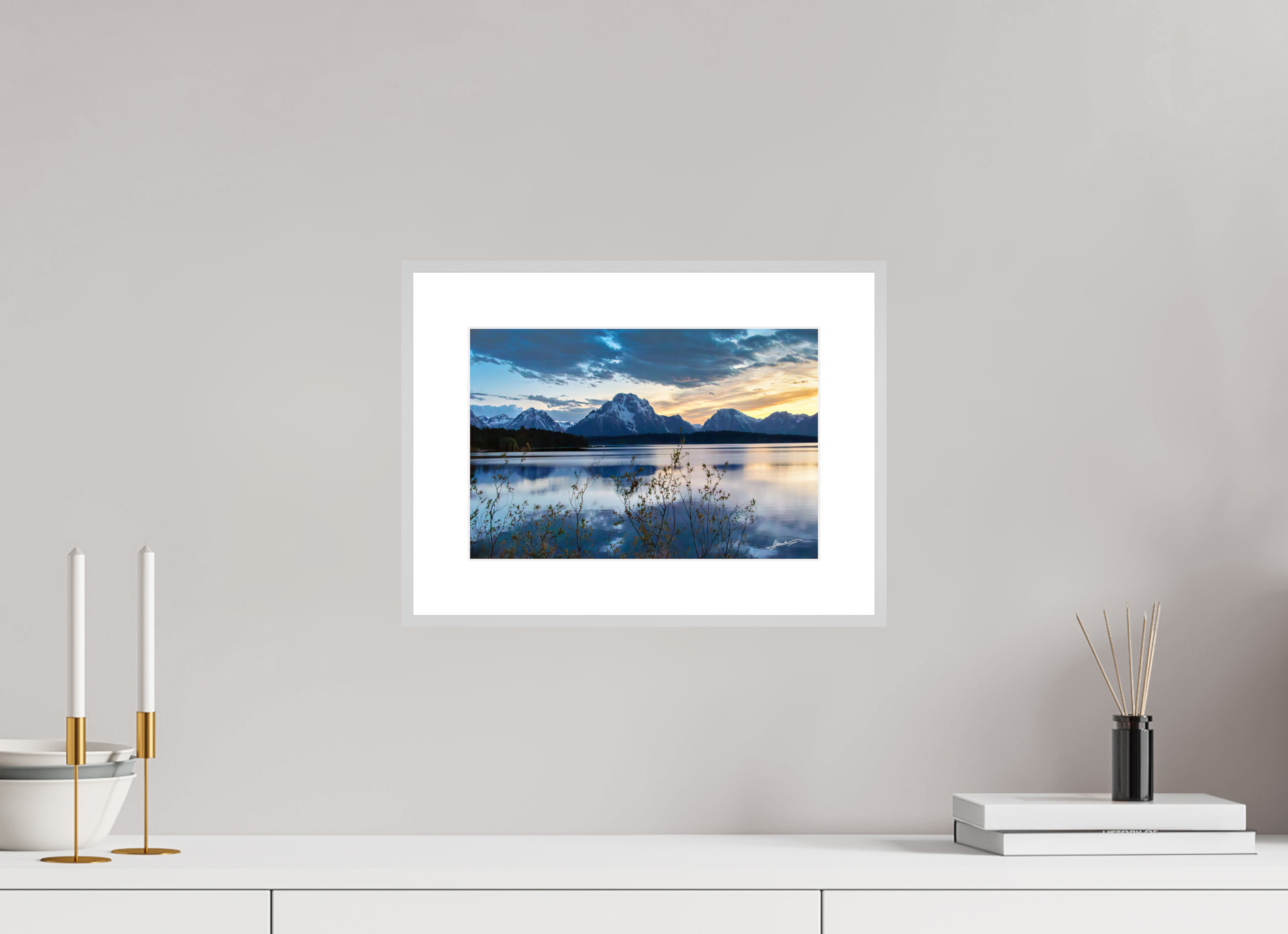 12 x 8″, Changeable Magnetic Frame Sunset on Jackson Lake