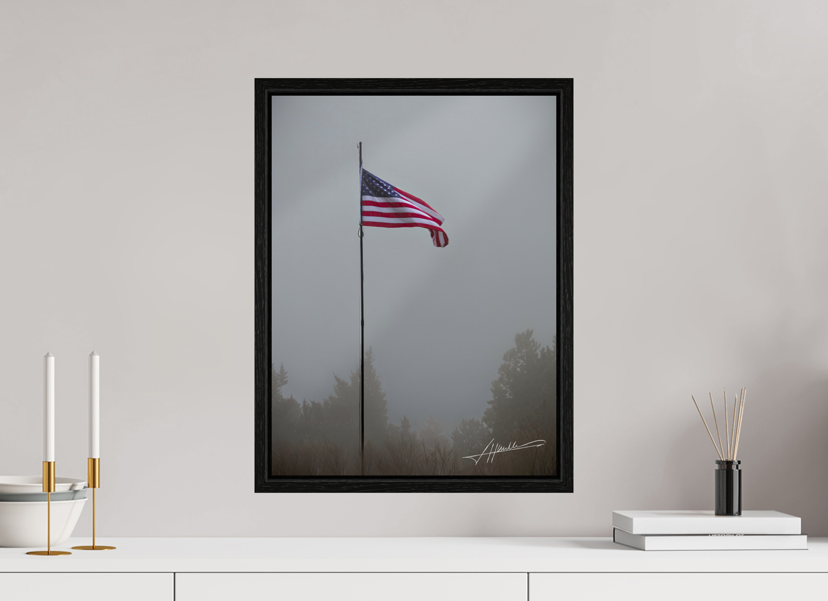 15 x 20″, Floater Frame Flag in the Breeze