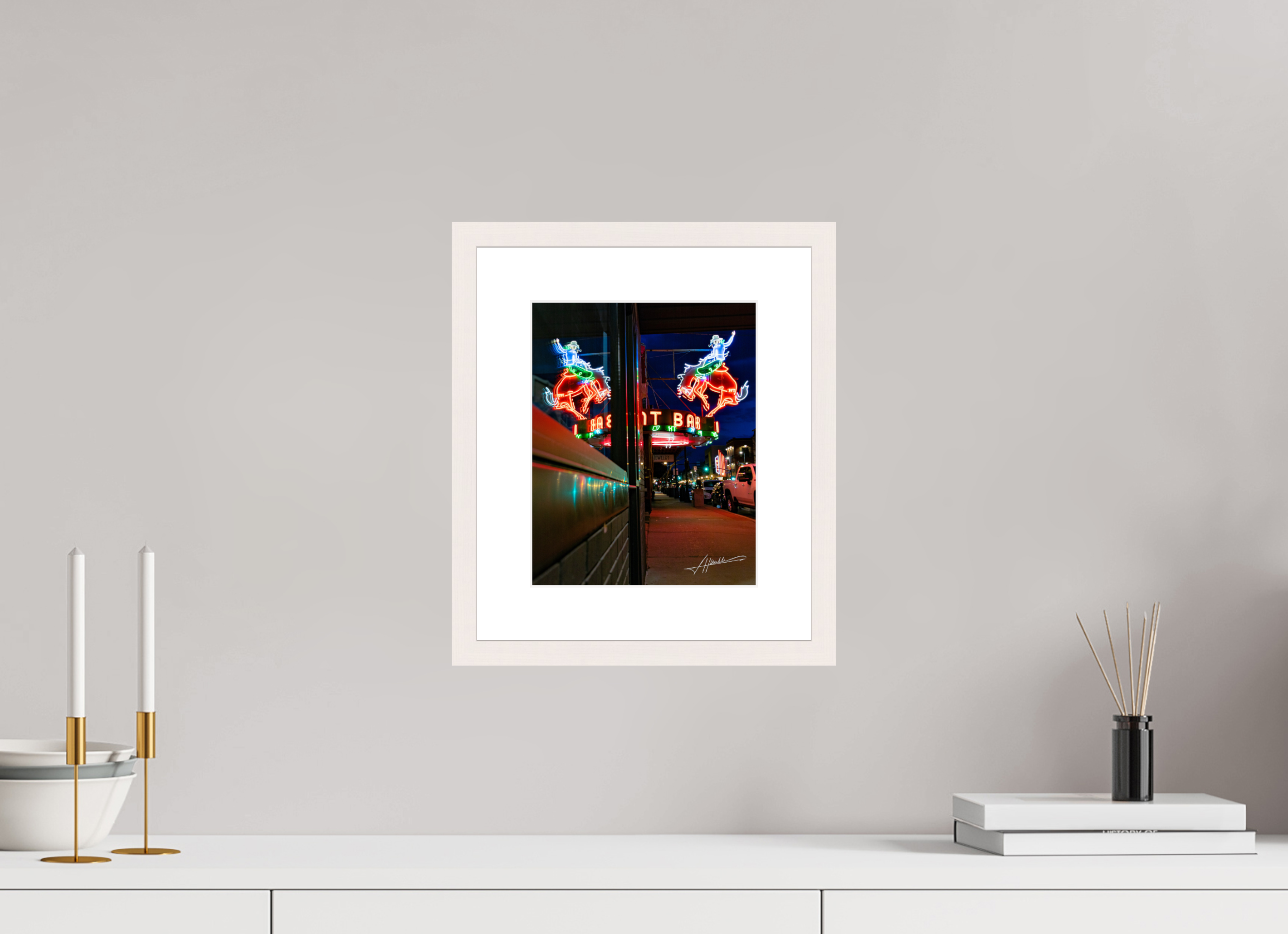 8 x 10″, Solid Wood Frame with Passe-partout Mint Bar Sherridan