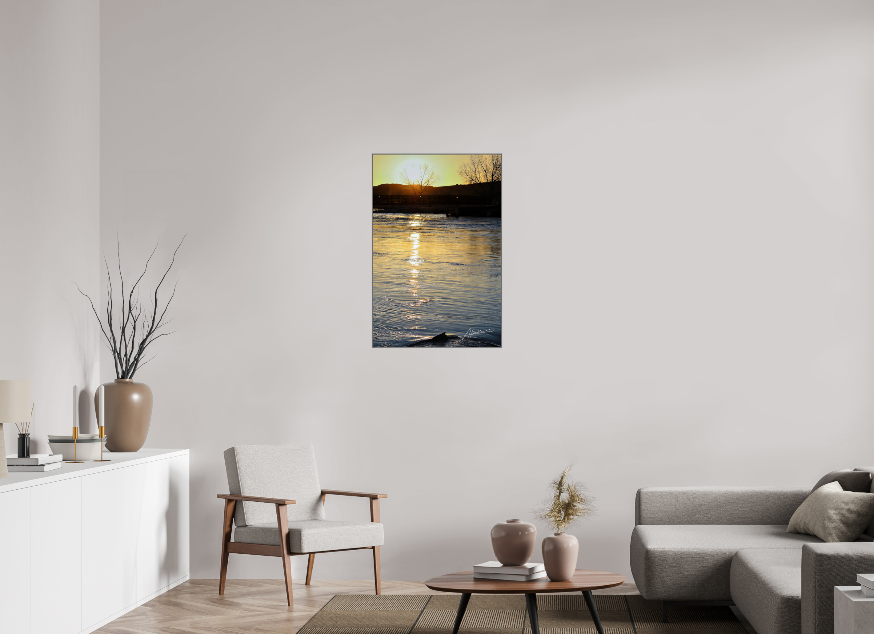 24 x 36″, Aluminum ArtBox Sunset on the River
