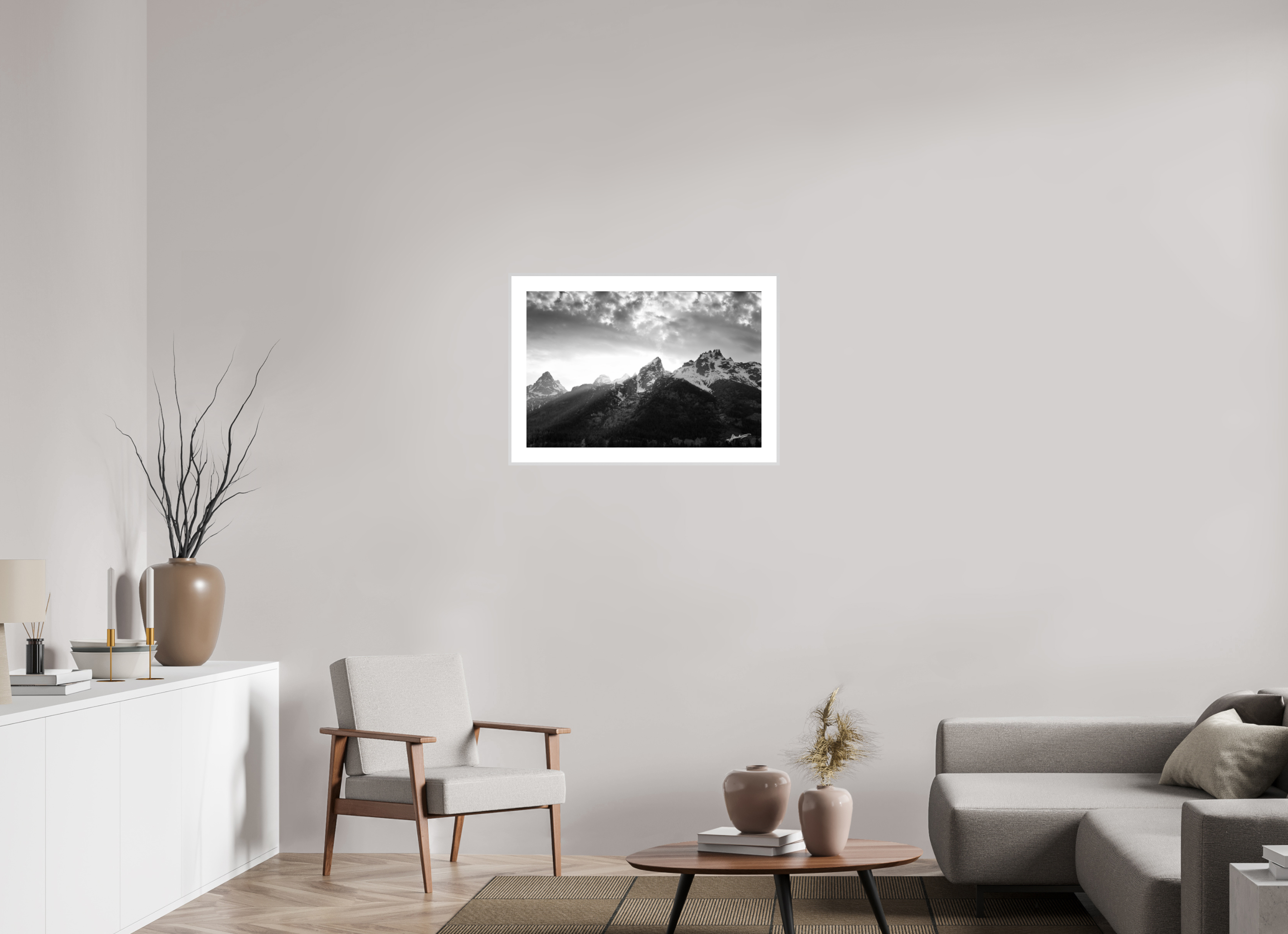 30 x 20″, Changeable Magnetic Frame Nostalgic Tetons