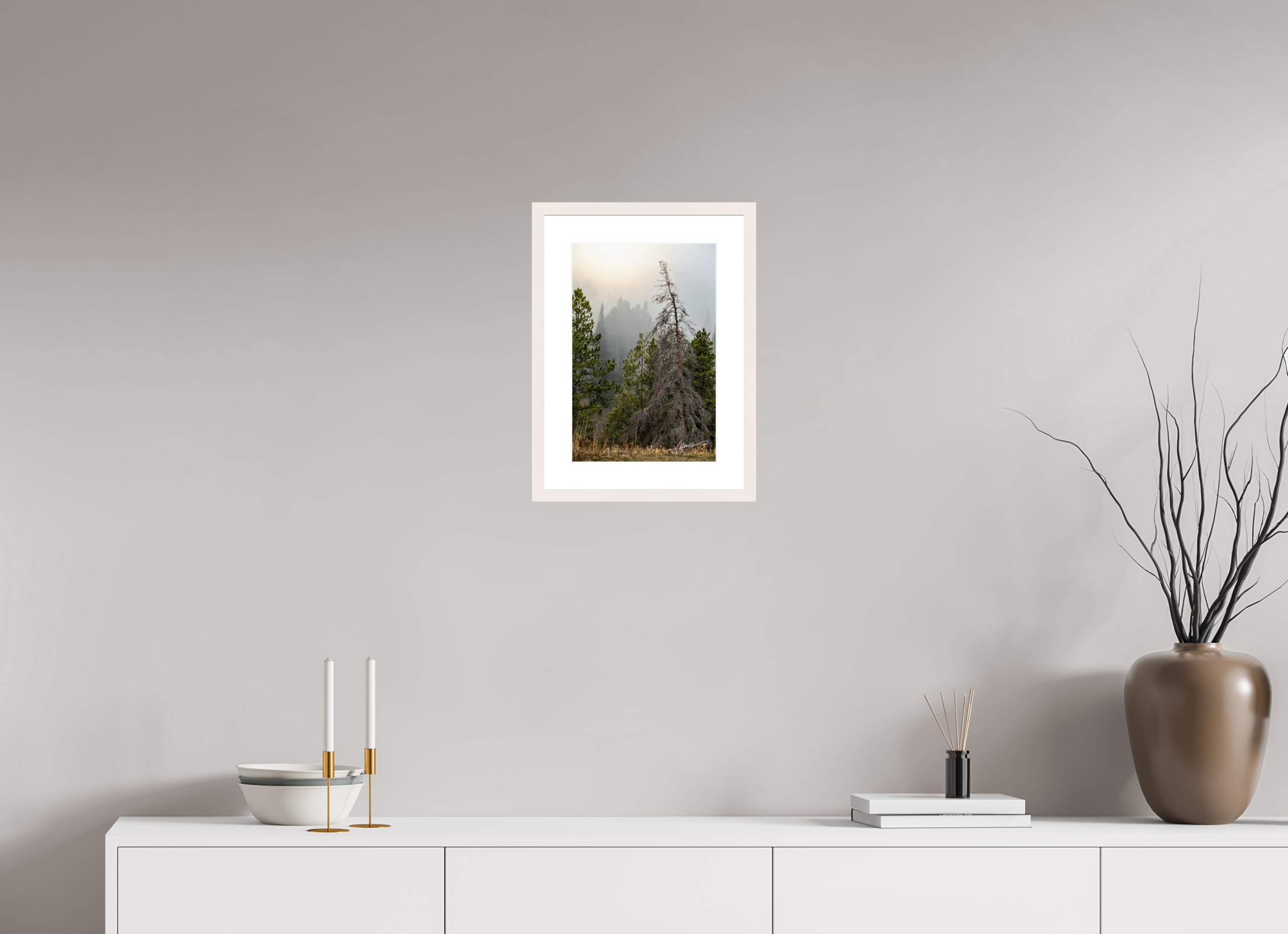 10 x 15″, Solid Wood Frame with Passe-partout The Lifting Fog