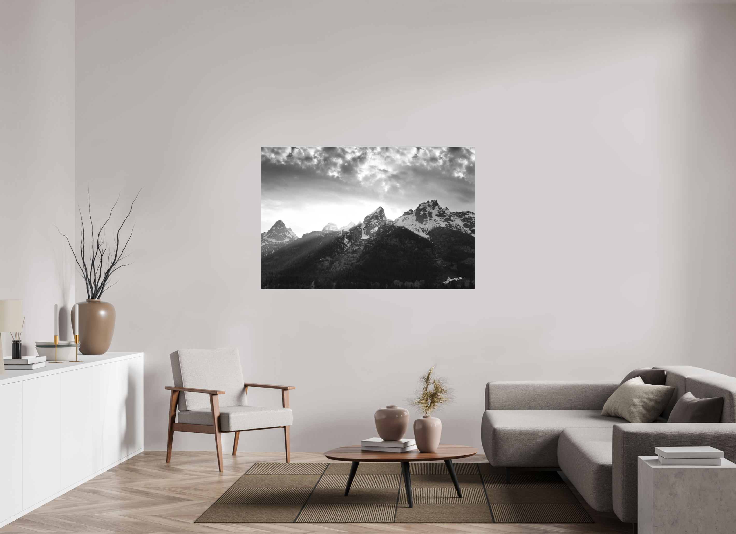 60 x 40″, Ilford BW Acrylic Nostalgic Tetons