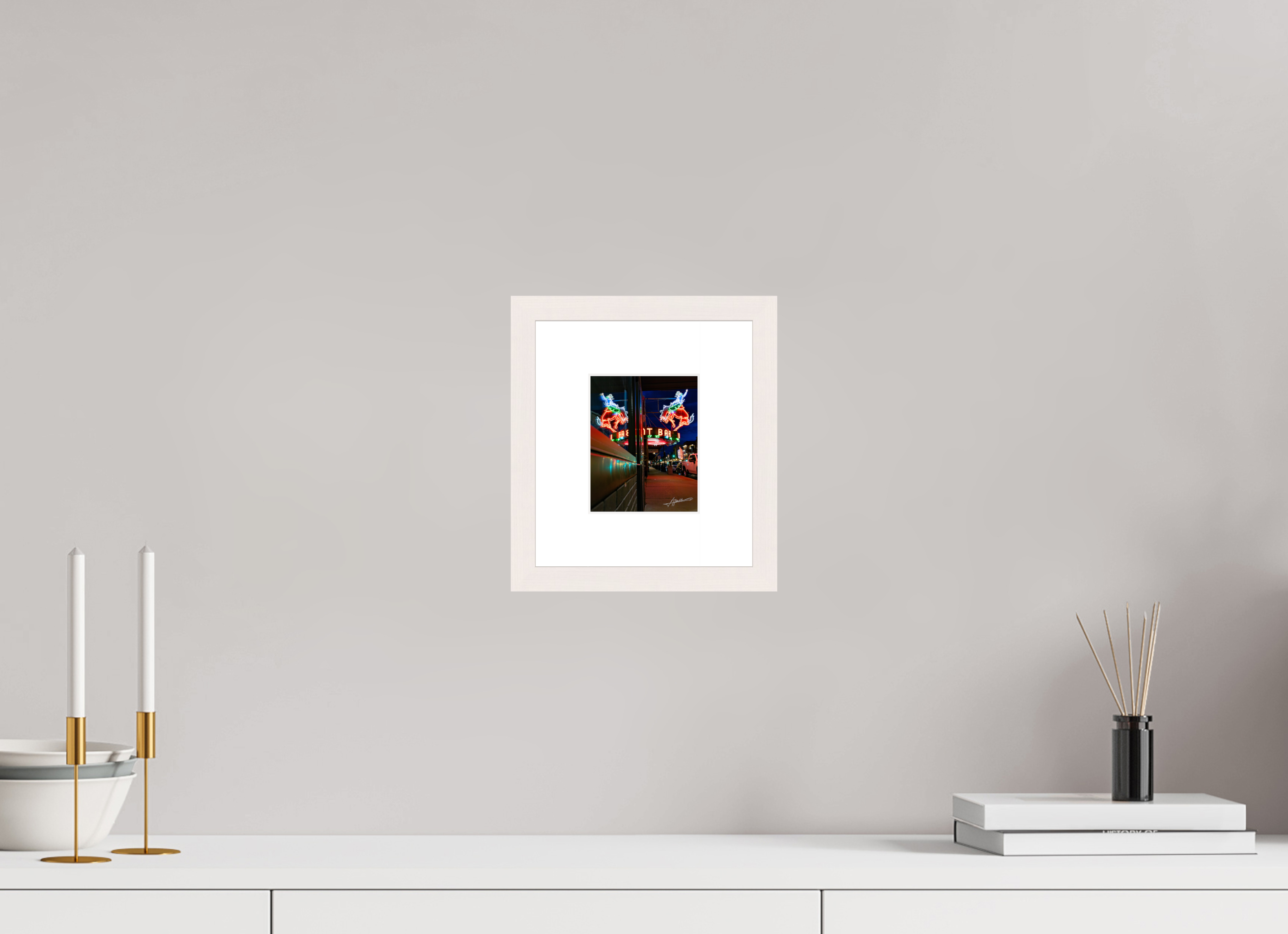 4 x 5″, Solid Wood Frame with Passe-partout Mint Bar Sherridan