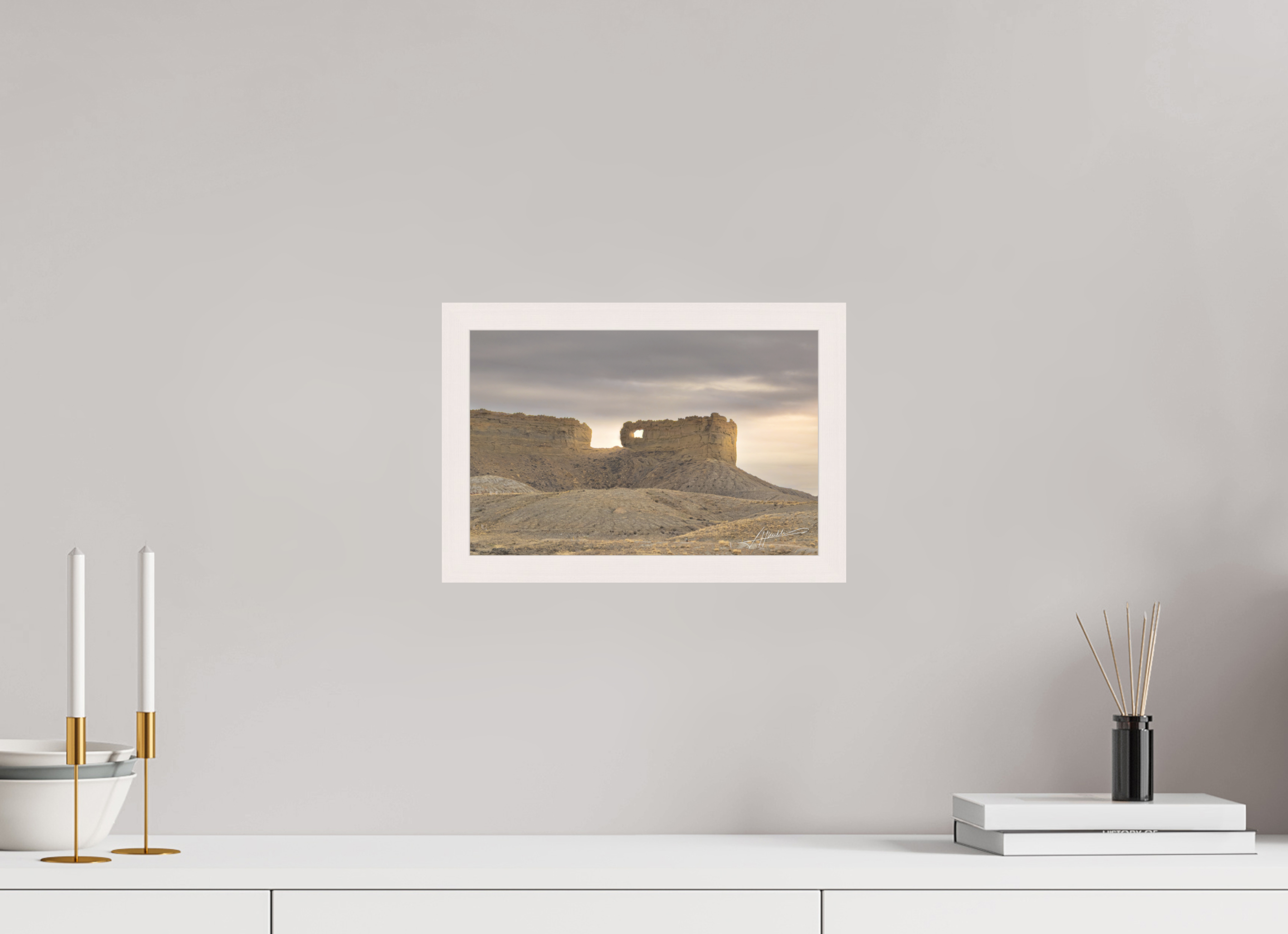 12 x 8″, Shadow Box Frame Sun on the Buttes
