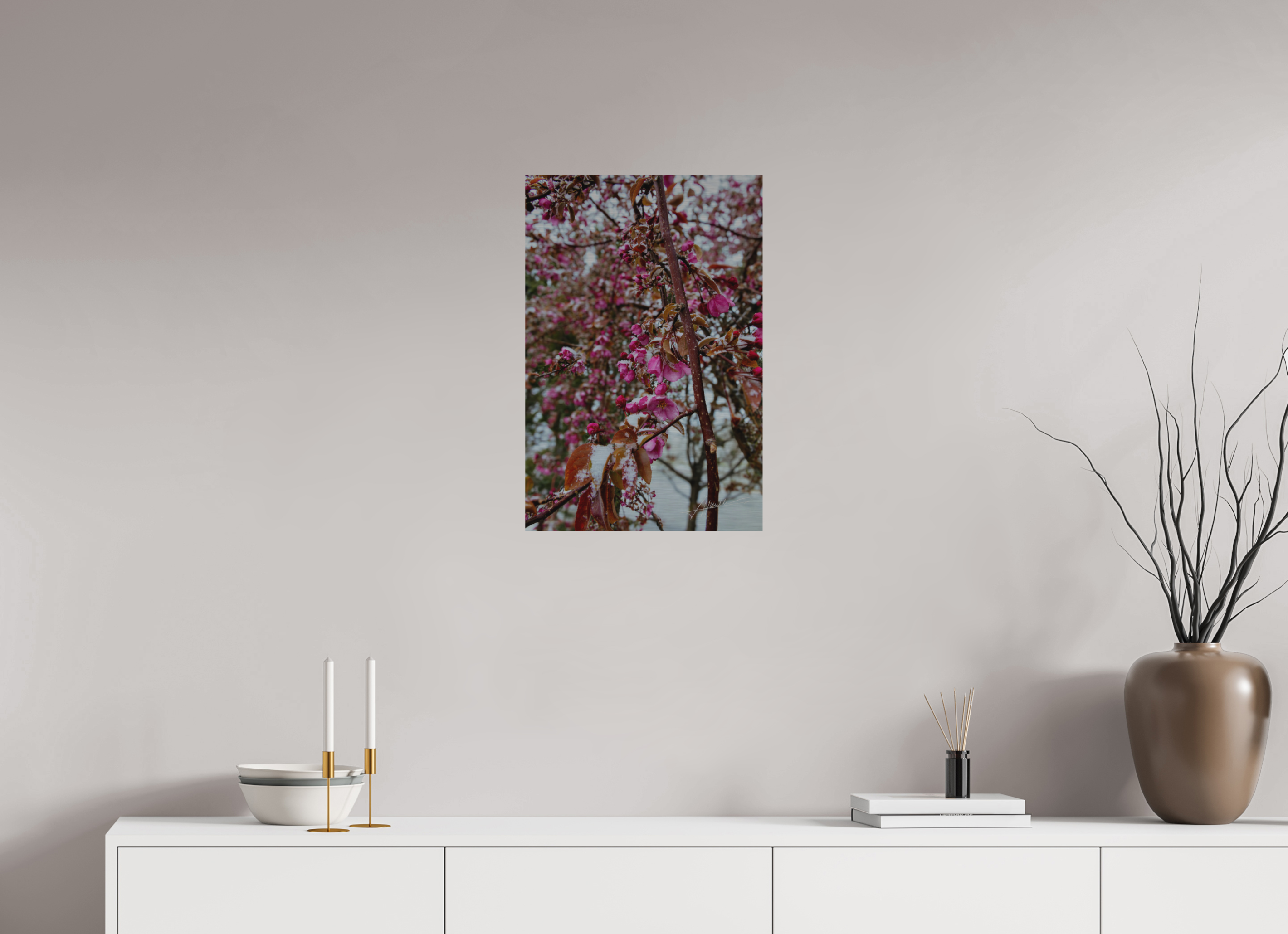 16 x 24″, Direct Brushed Aluminum Late Spring Snow