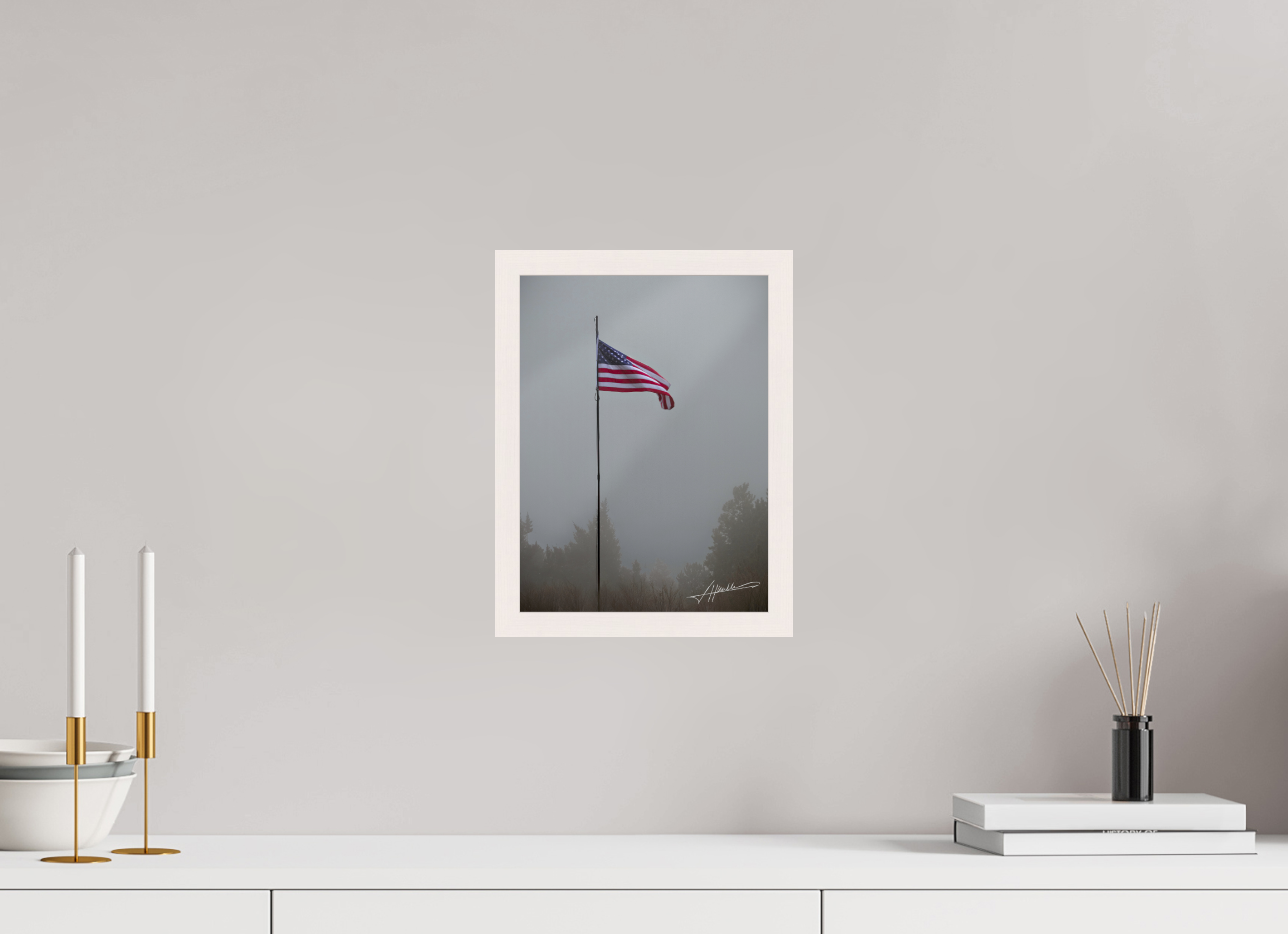 9 x 12″, Gallery Frame Flag in the Breeze