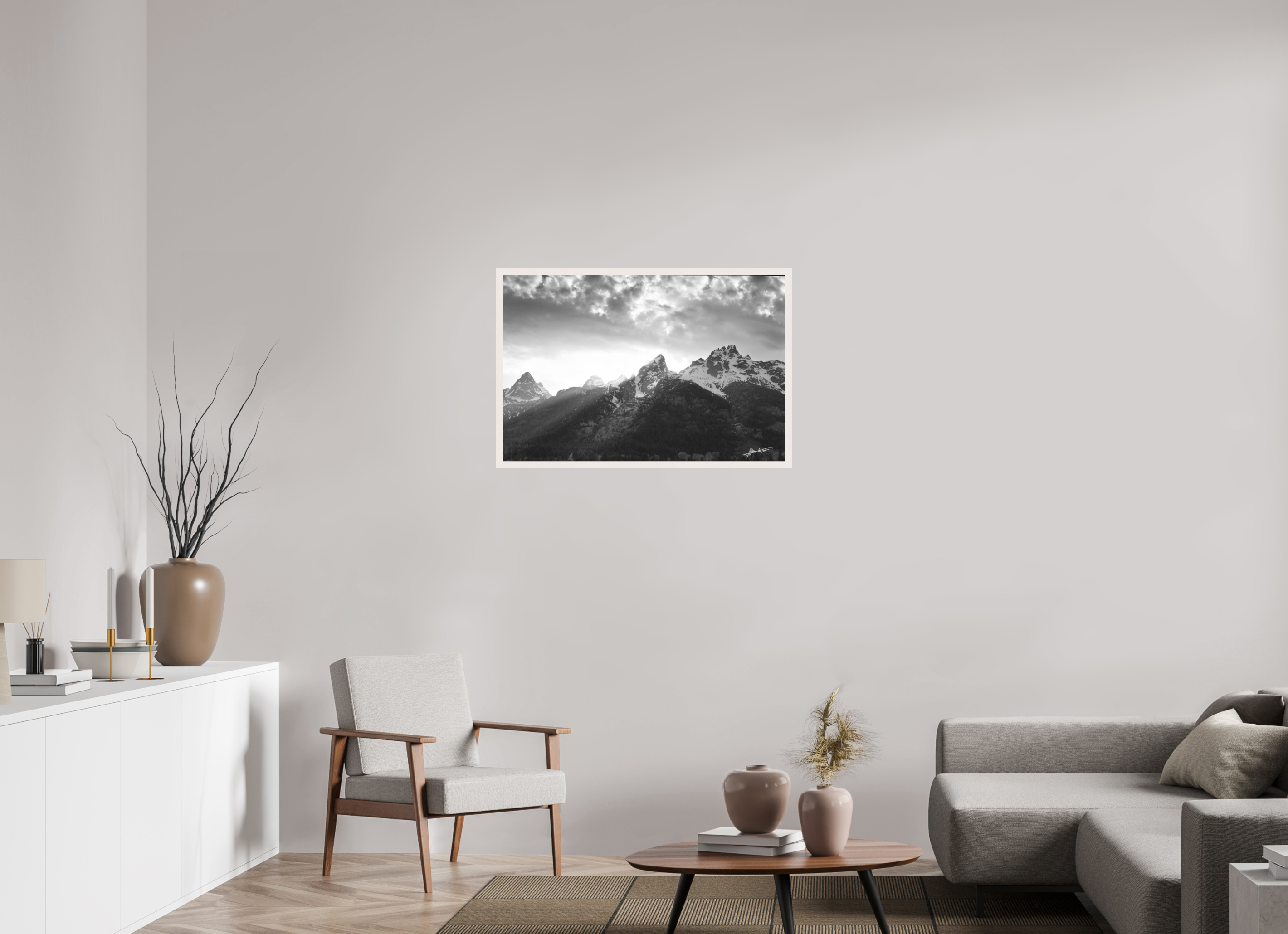 36 x 24″, Shadow Box Frame Nostalgic Tetons