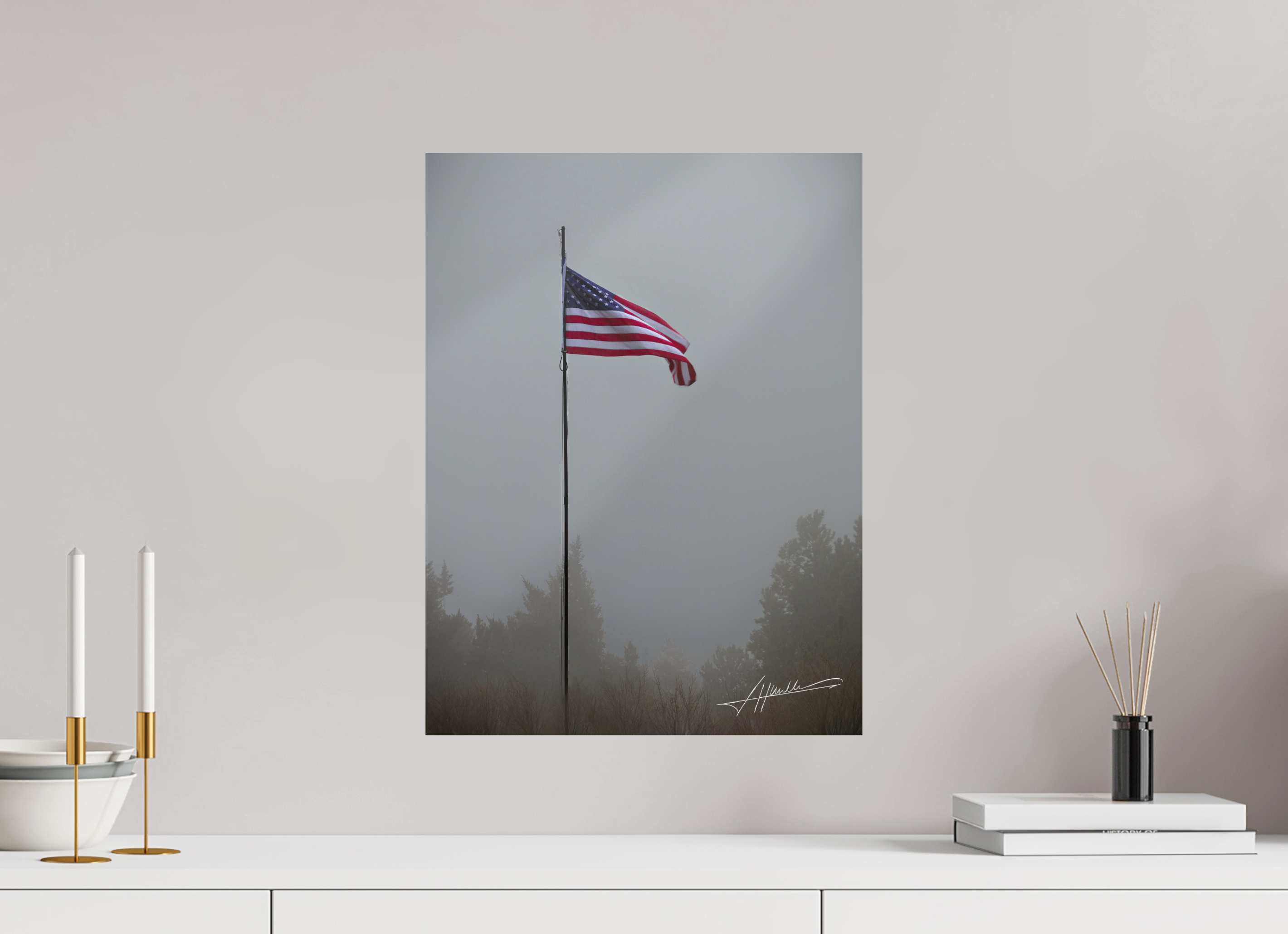 15 x 20″, Metal Dibond Flag in the Breeze