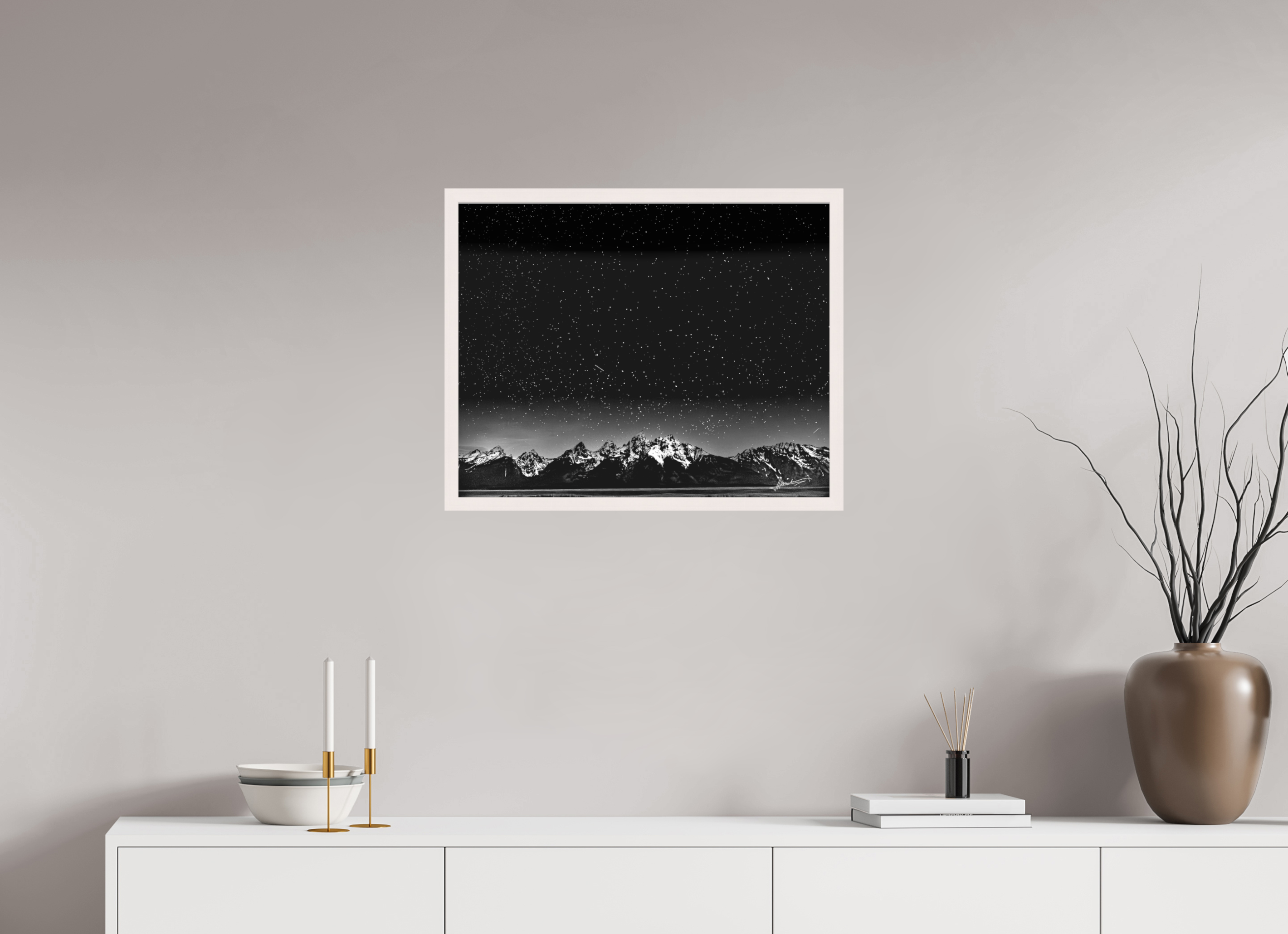 25 x 20″, Shadow Box Frame Midnight in the Rockies