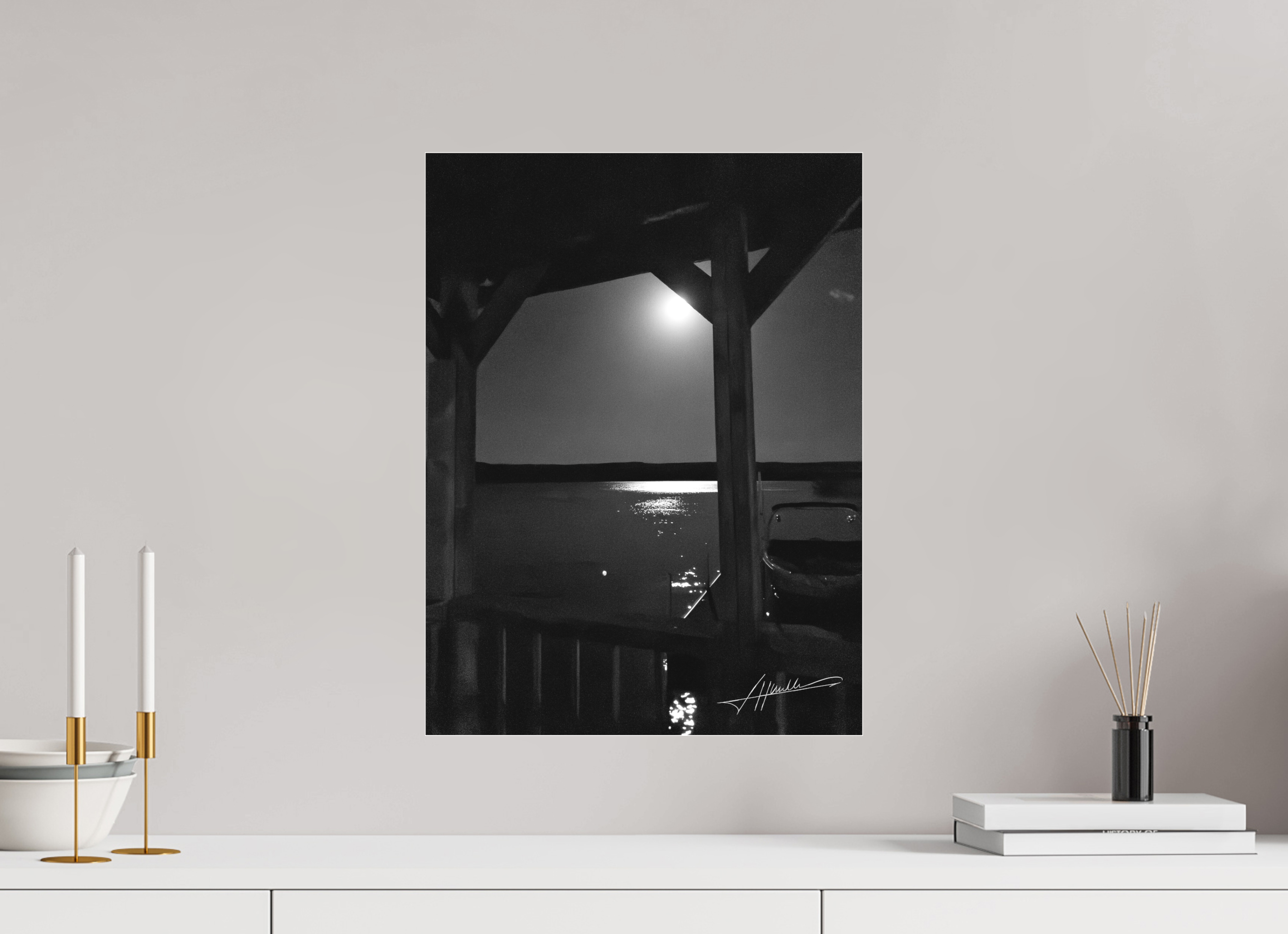 15 x 20″, Ilford BW Acrylic A Night on the Water