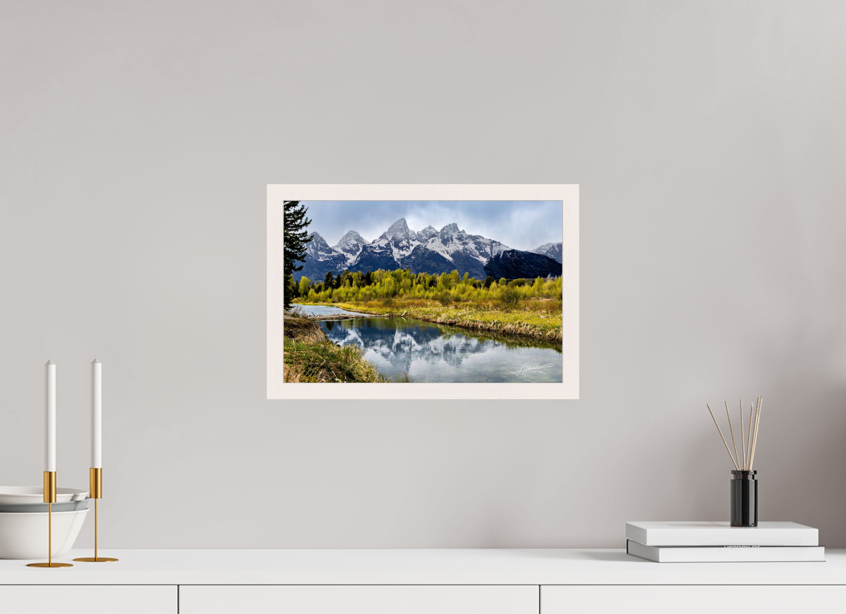 15 x 10″, Gallery Frame Reflecting Peaks