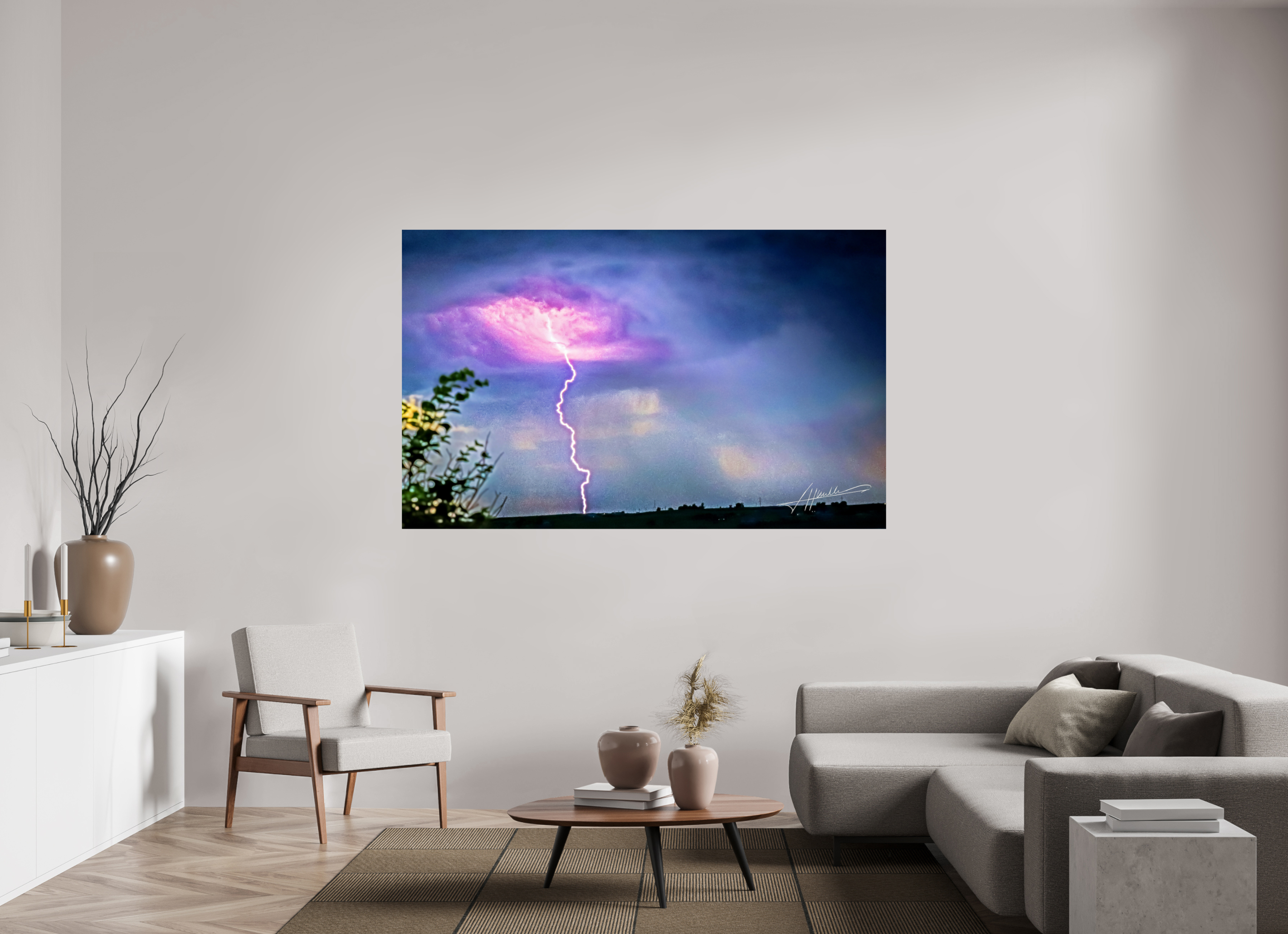 76.1 x 47″, Metallic Photo Print On Fuji Crystal Pearl Lightning Strike