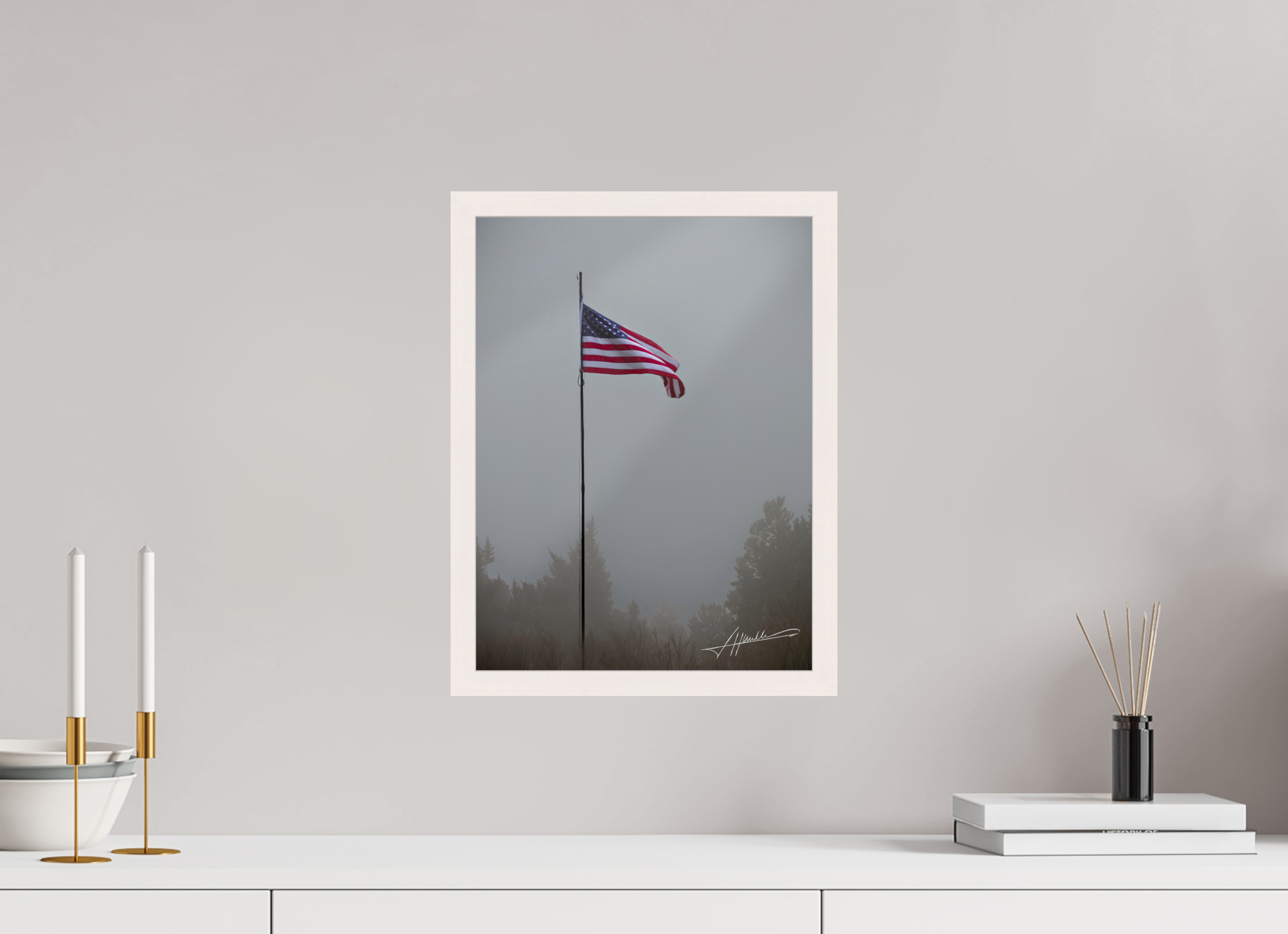 12 x 16″, Gallery Frame Flag in the Breeze