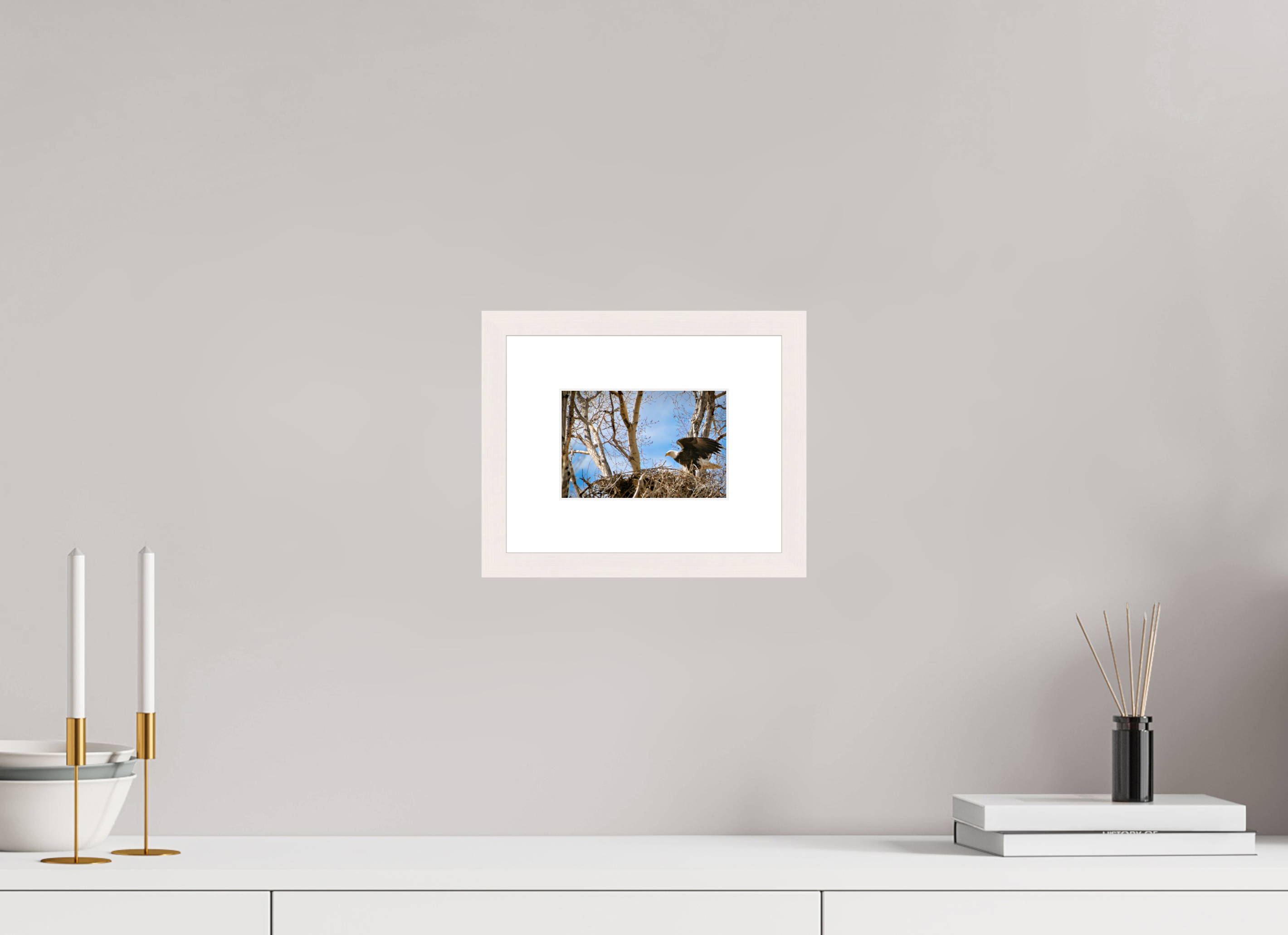 6 x 4″, Solid Wood Frame with Passe-partout The Eagles Nest