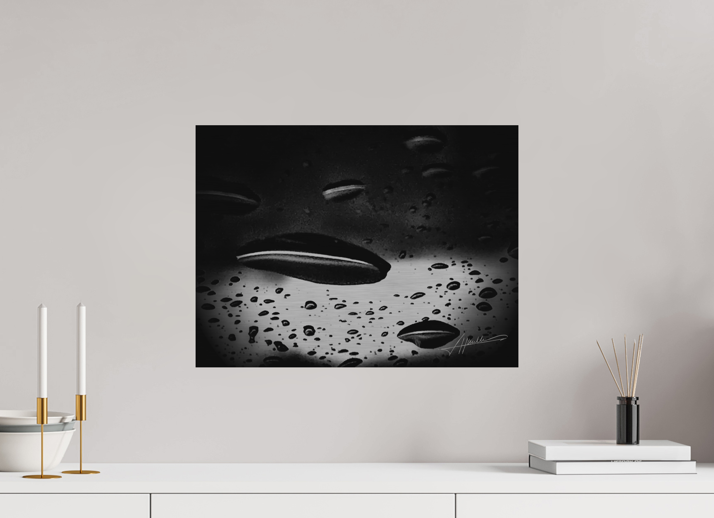 20 x 15″, Direct Brushed Aluminum Collection of Water