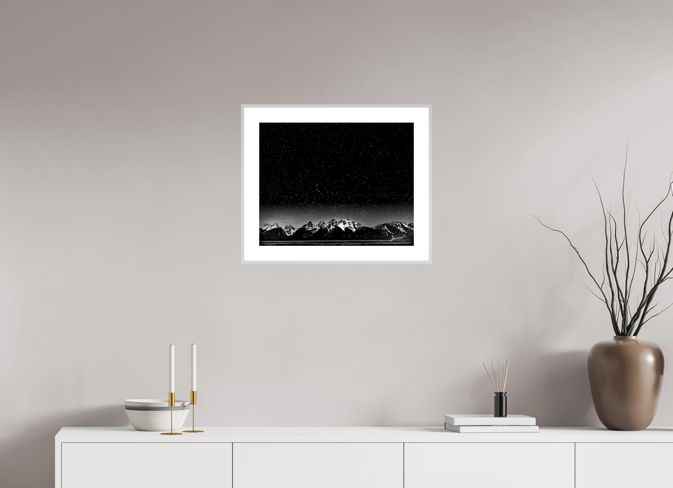 20 x 16″, Changeable Magnetic Frame Midnight in the Rockies