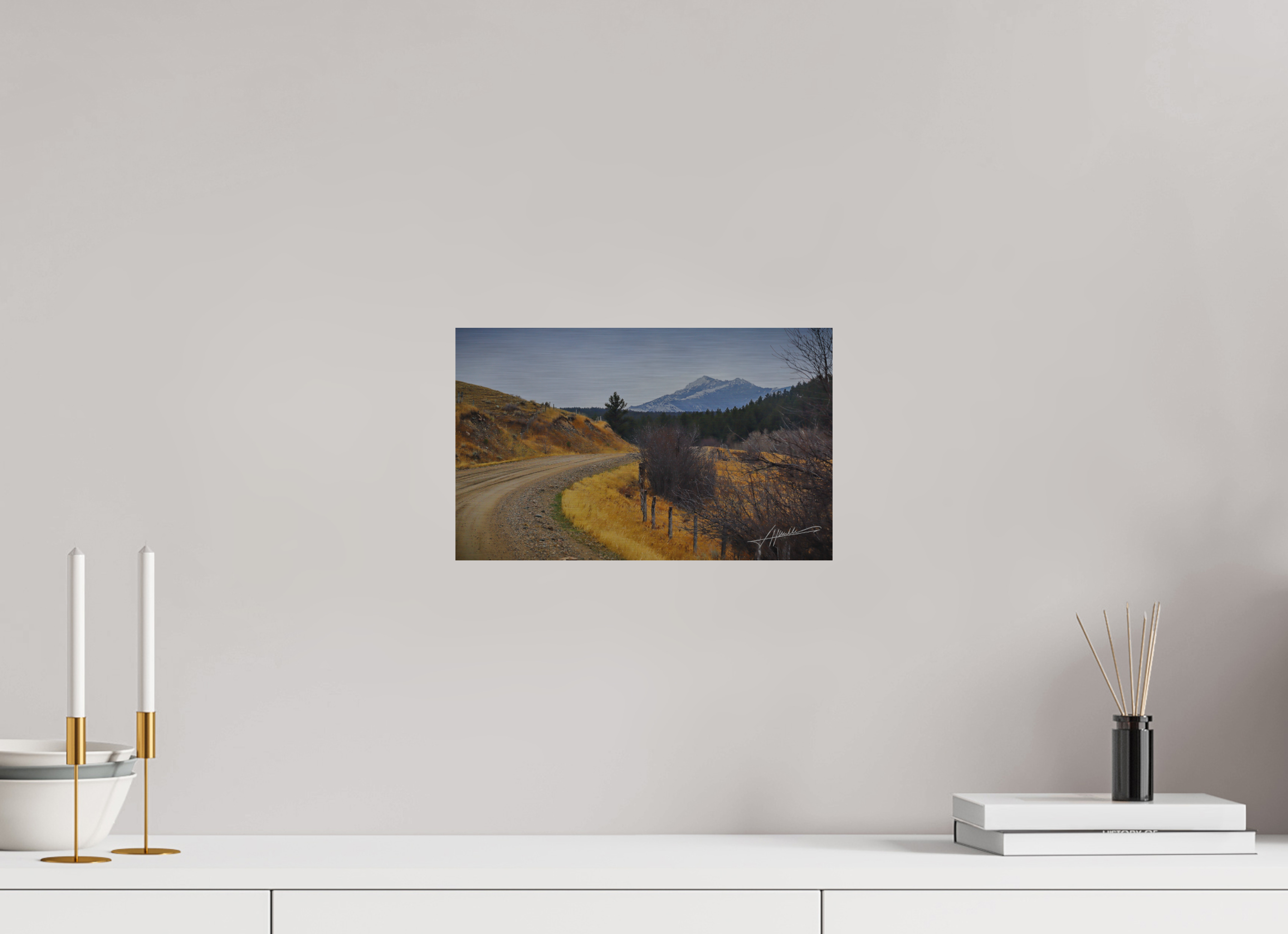 13 x 8″, Direct Brushed Aluminum The Road to Adventure