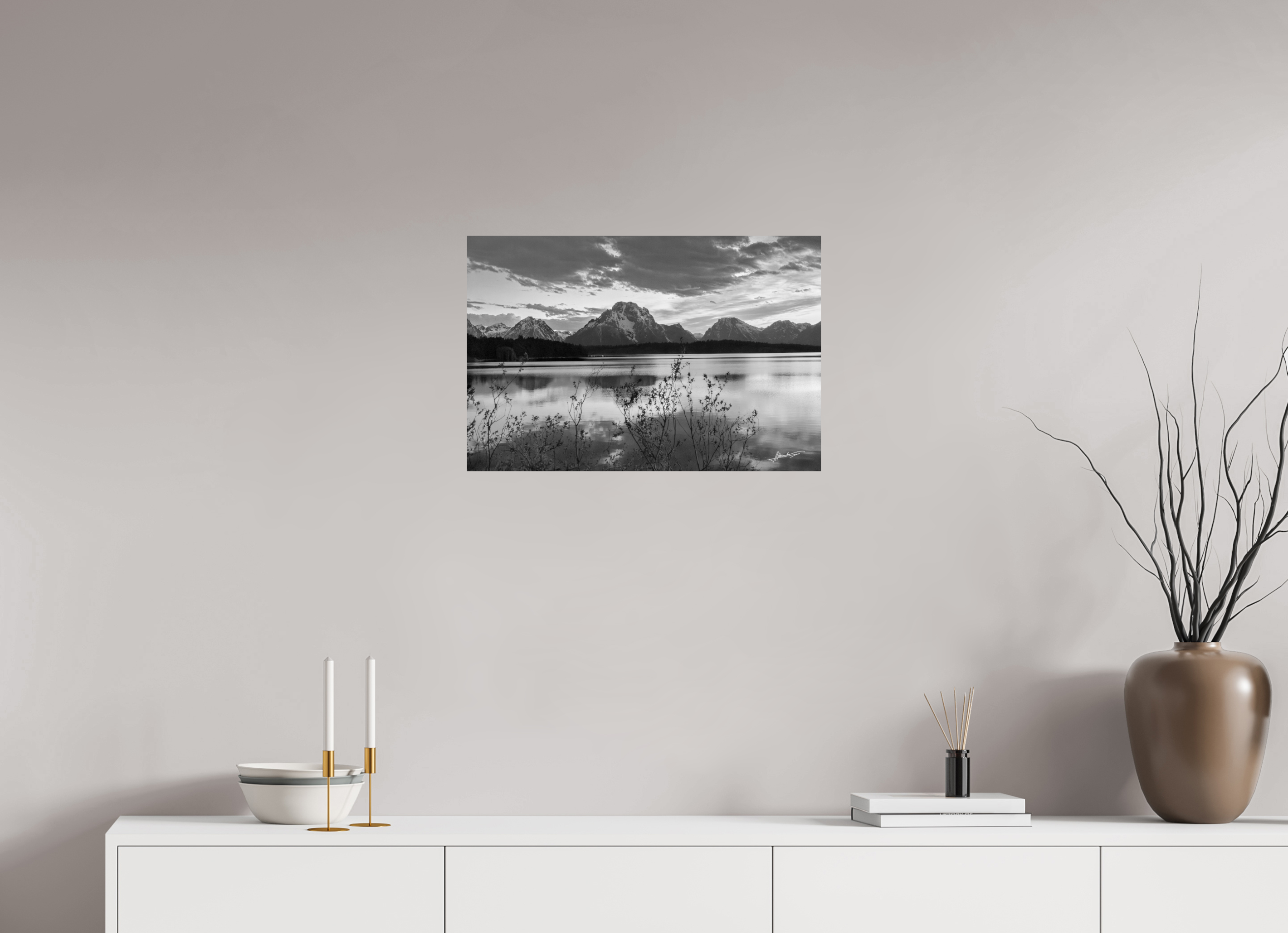 24 x 16″, Photo Print On Ilford Baryta Paper Sunset on Jackson Lake