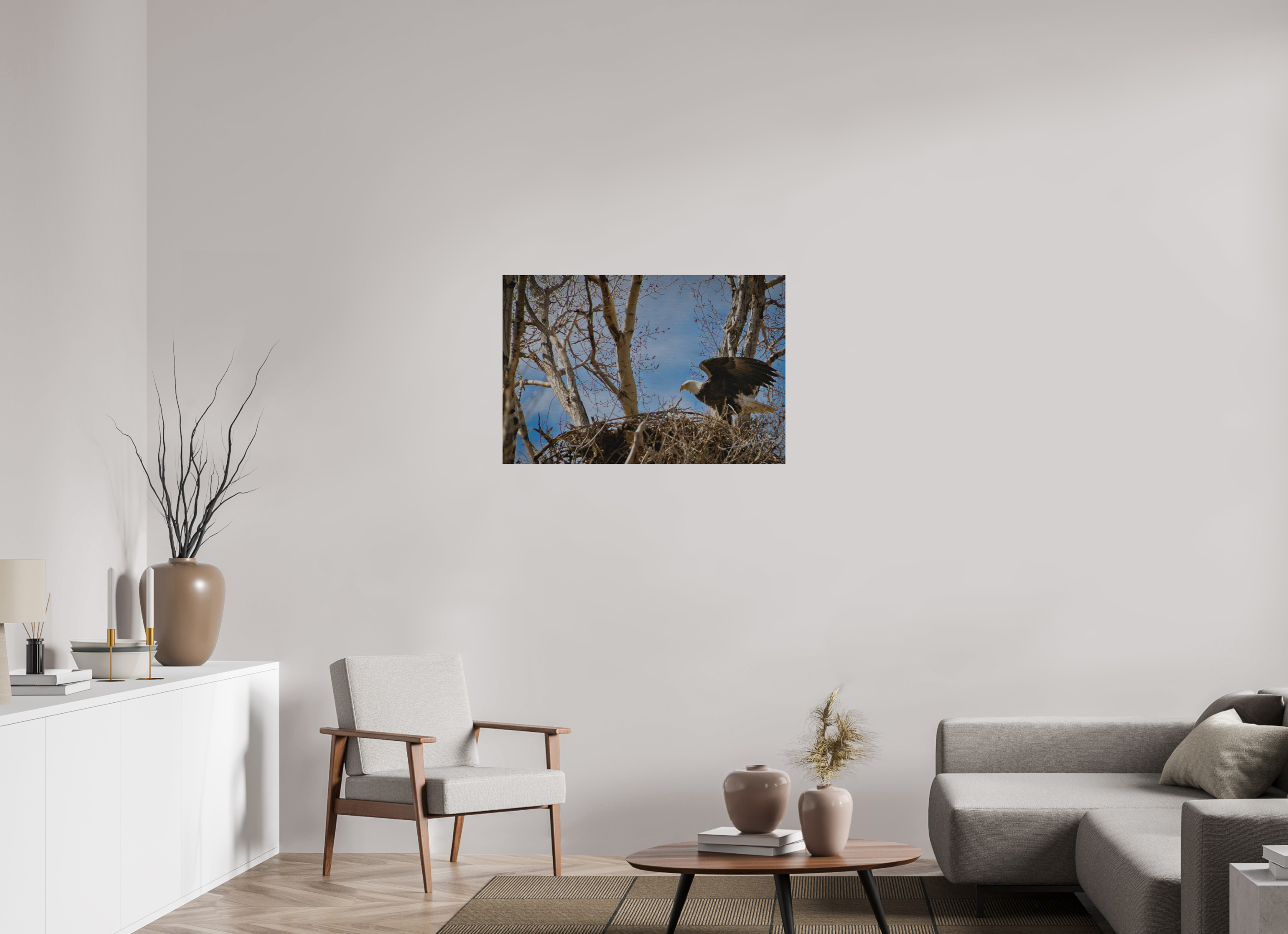 36 x 24″, Direct Brushed Aluminum The Eagles Nest