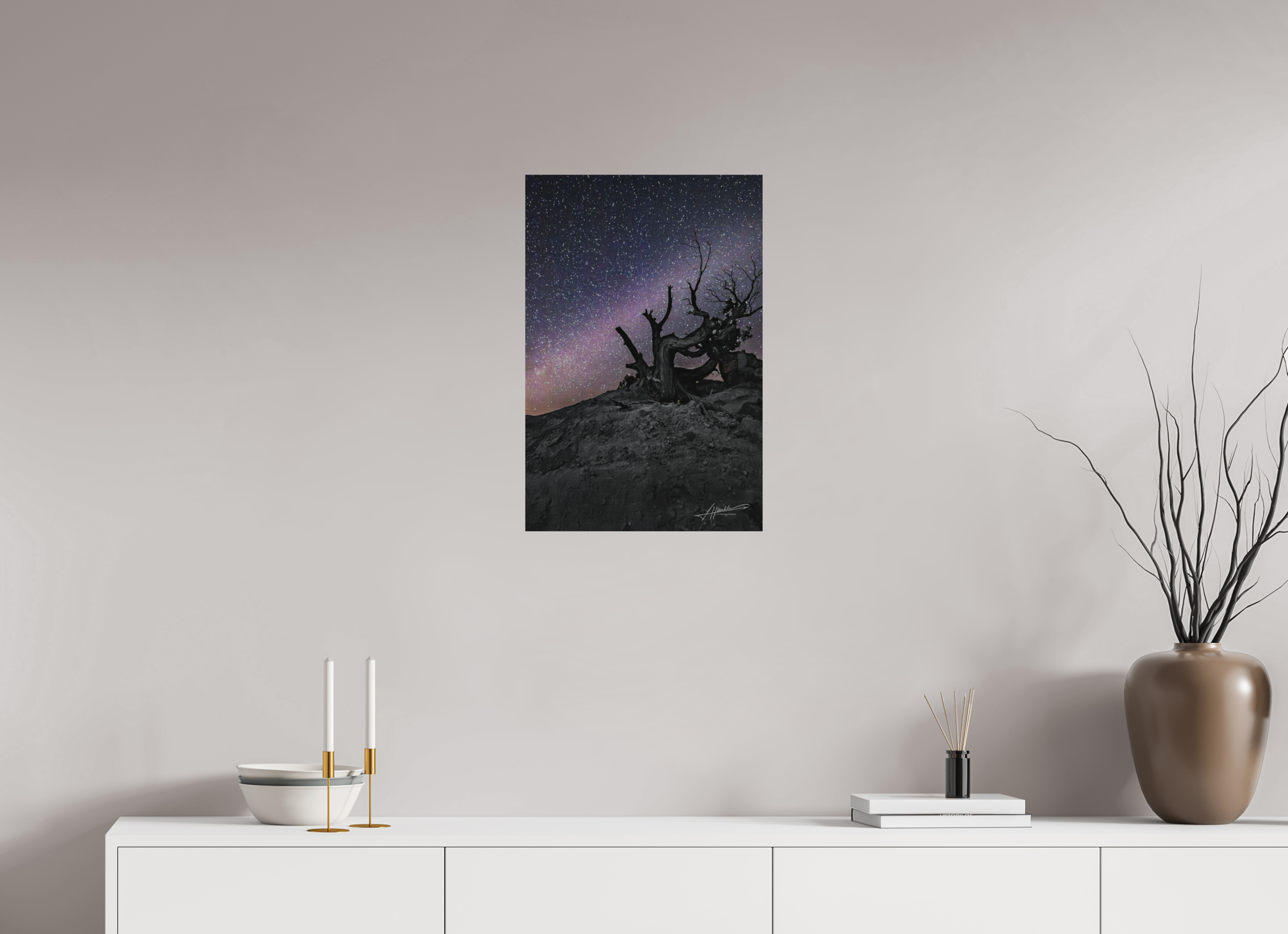 16 x 24″, Direct Brushed Aluminum Reaching the Milky Way