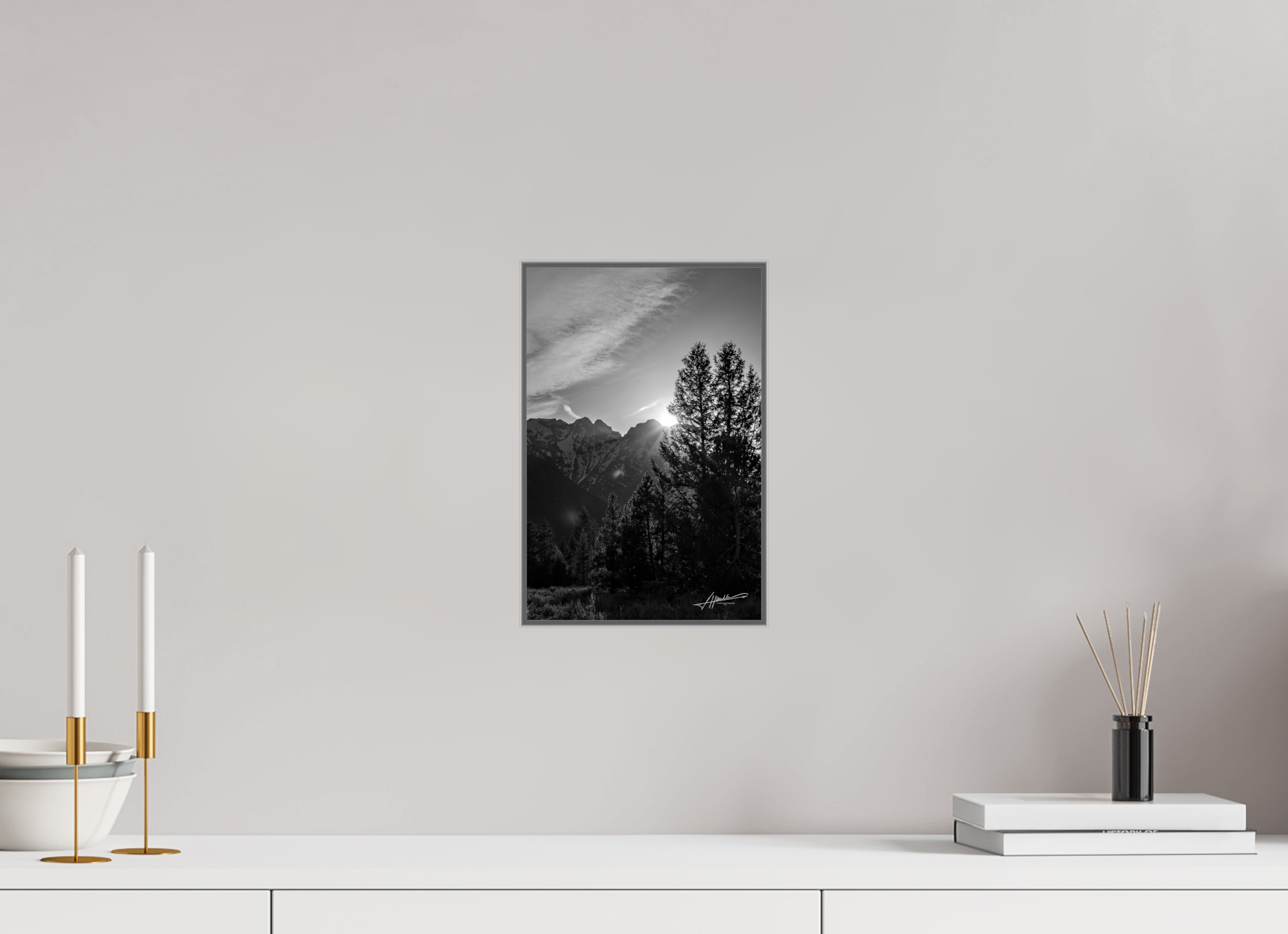 8 x 12″, Aluminum ArtBox B/W Peaks