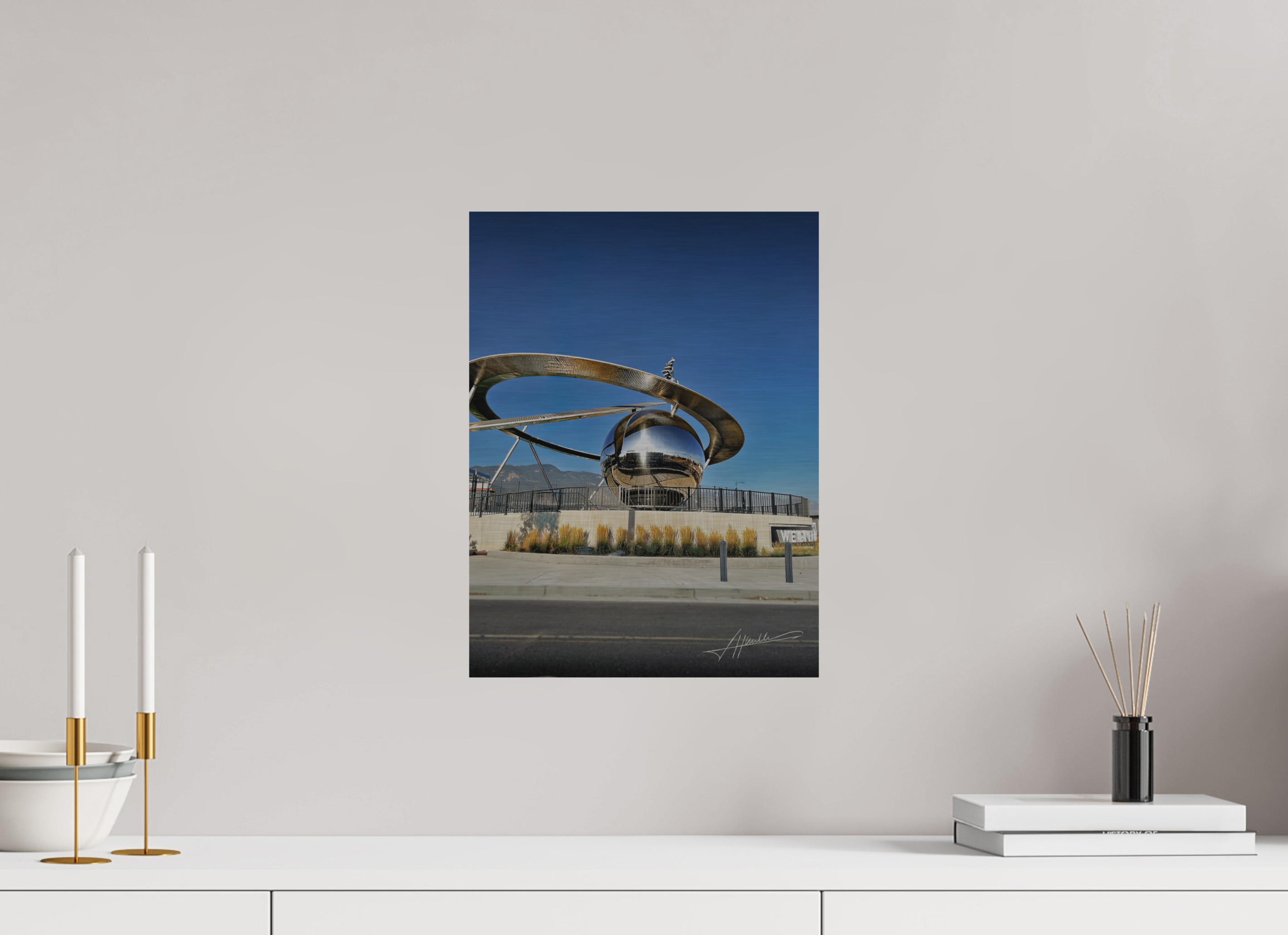 12 x 16″, Direct Brushed Aluminum Epicenter Sculpture