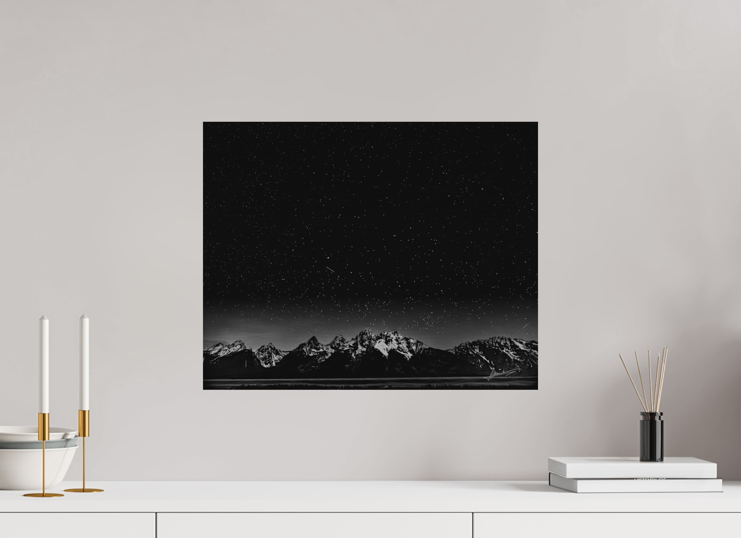 20 x 16″, Direct Brushed Aluminum Midnight in the Rockies