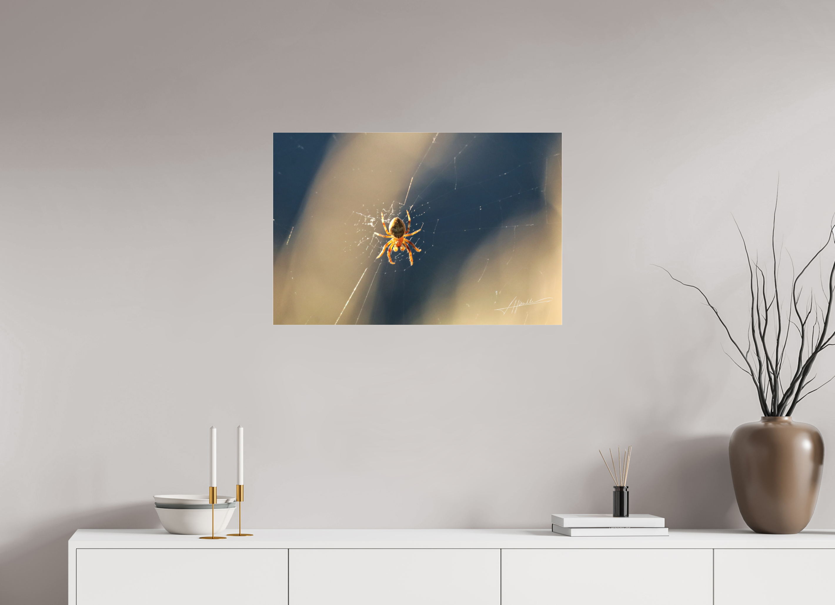30 x 20″, Fine Pigment Under Acrylic Tattered Web