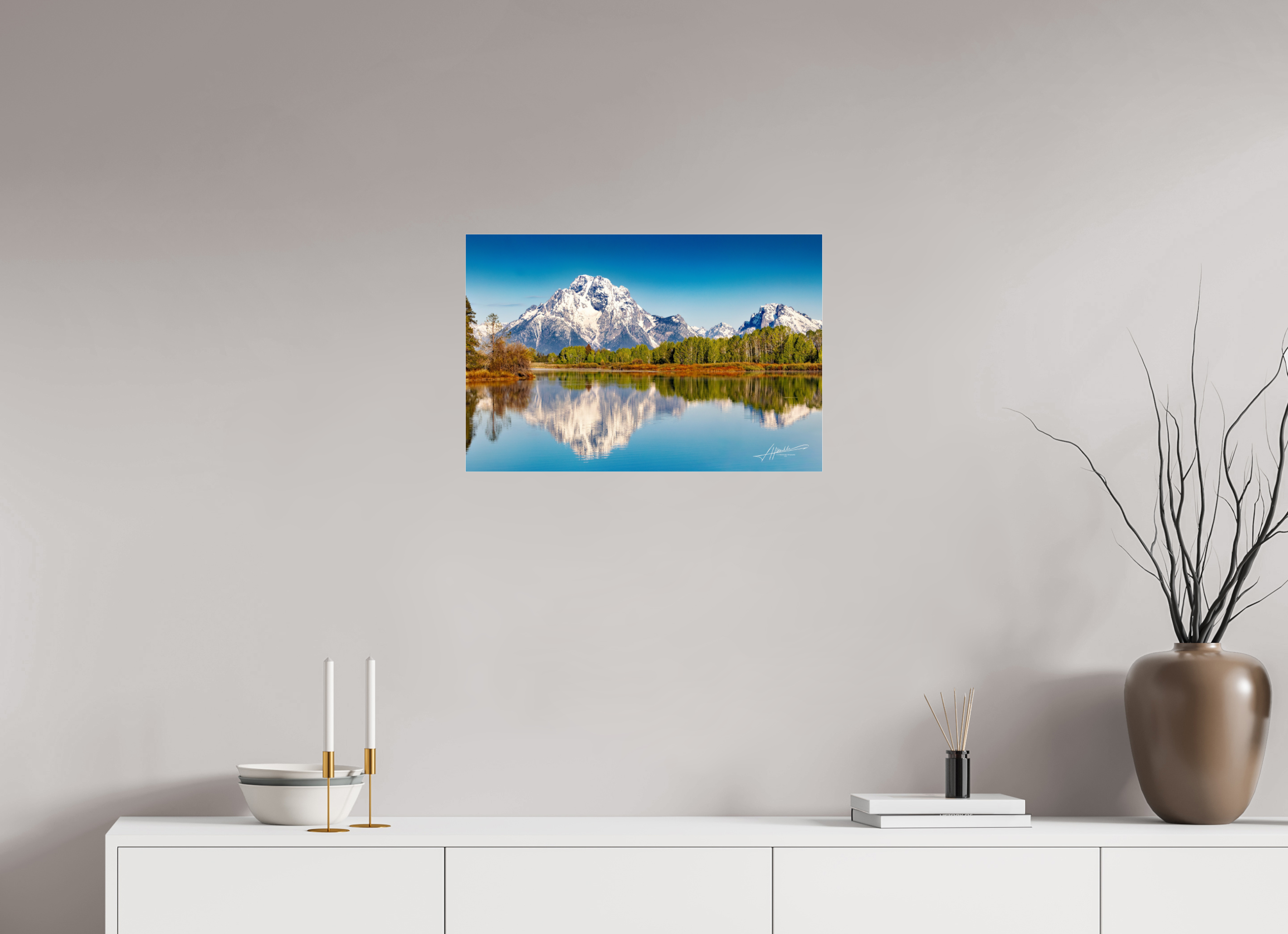 24 x 16″, Metallic Under Acrylic Serene Reflection